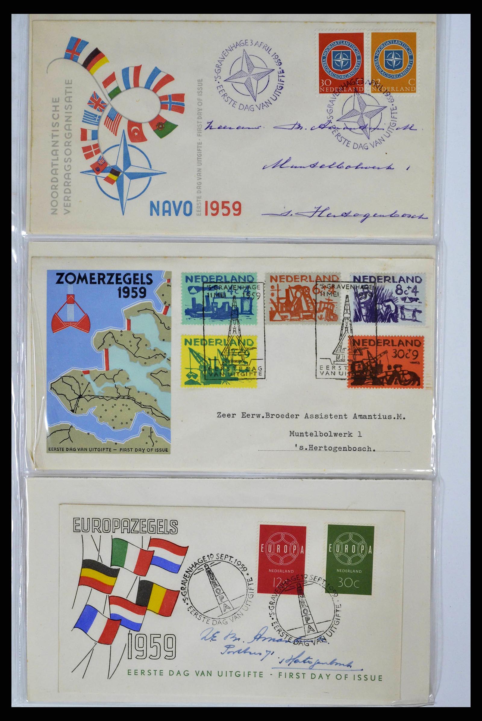 38669 0013 - Stamp collection 38669 Netherlands FDC's 1950-1969.