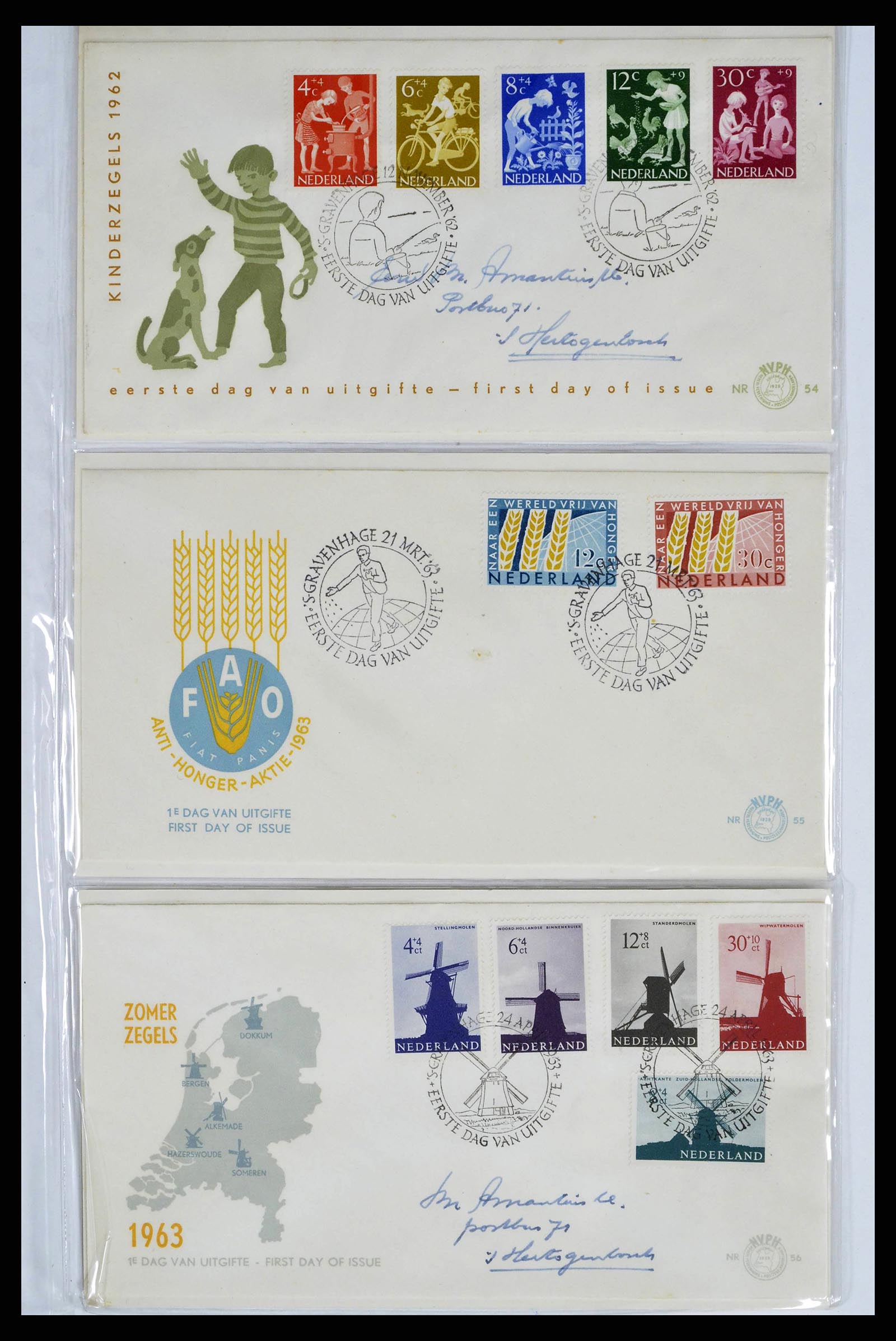38669 0019 - Stamp collection 38669 Netherlands FDC's 1950-1969.