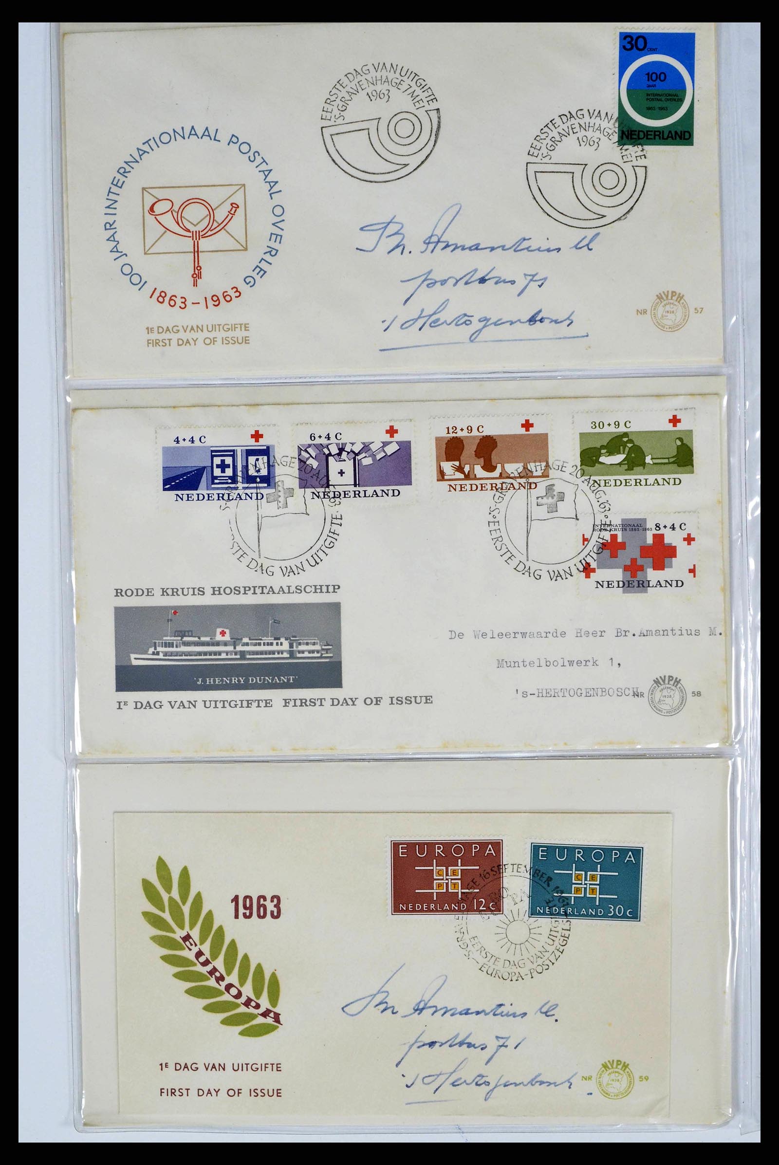 38669 0020 - Stamp collection 38669 Netherlands FDC's 1950-1969.