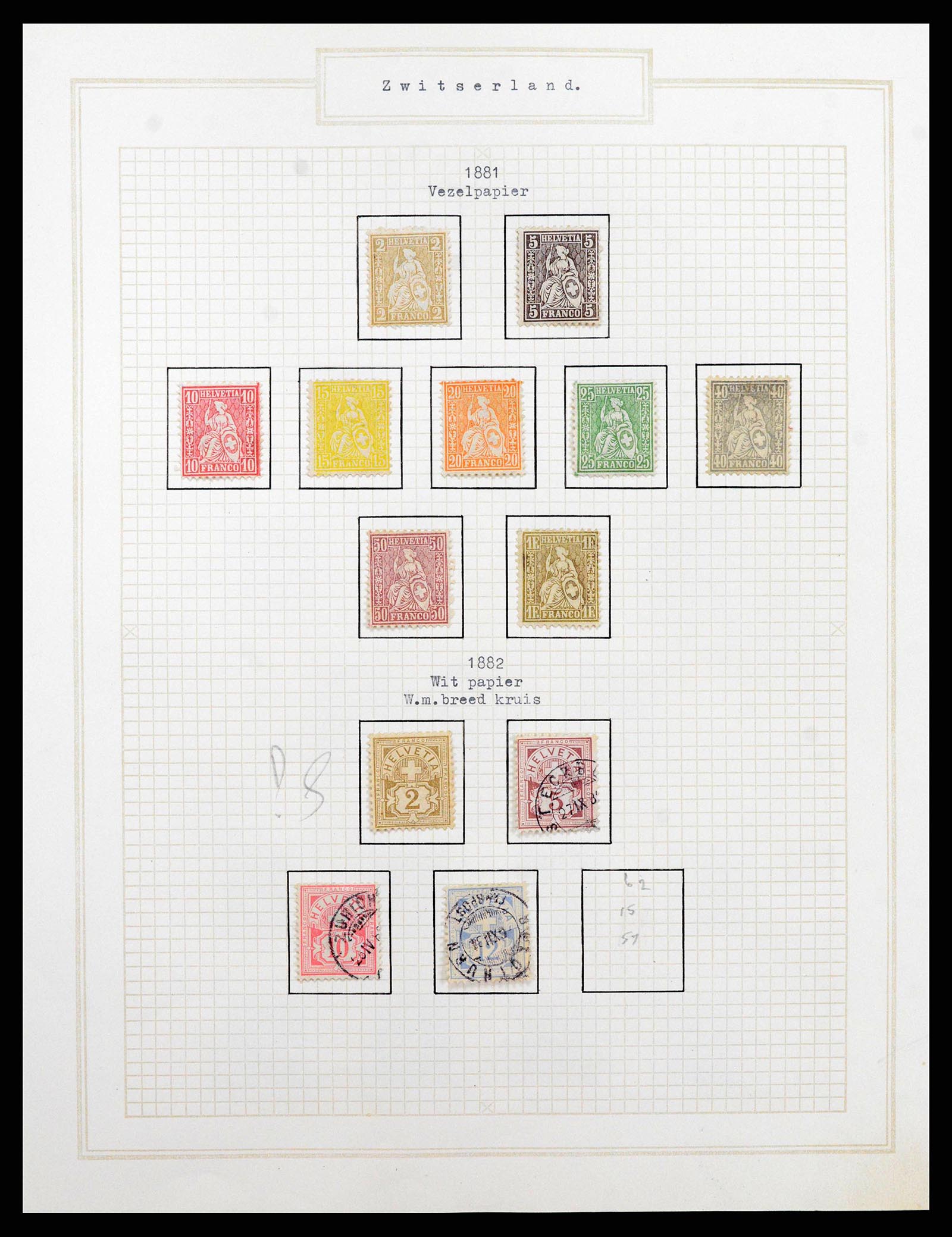 38673 0004 - Postzegelverzameling 38673 Zwitserland 1854-1991.