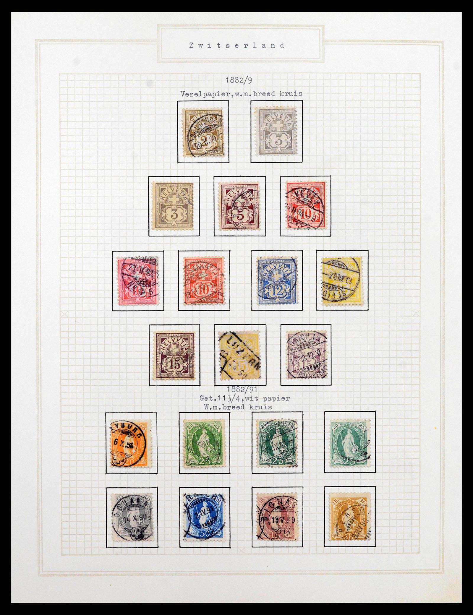 38673 0005 - Postzegelverzameling 38673 Zwitserland 1854-1991.