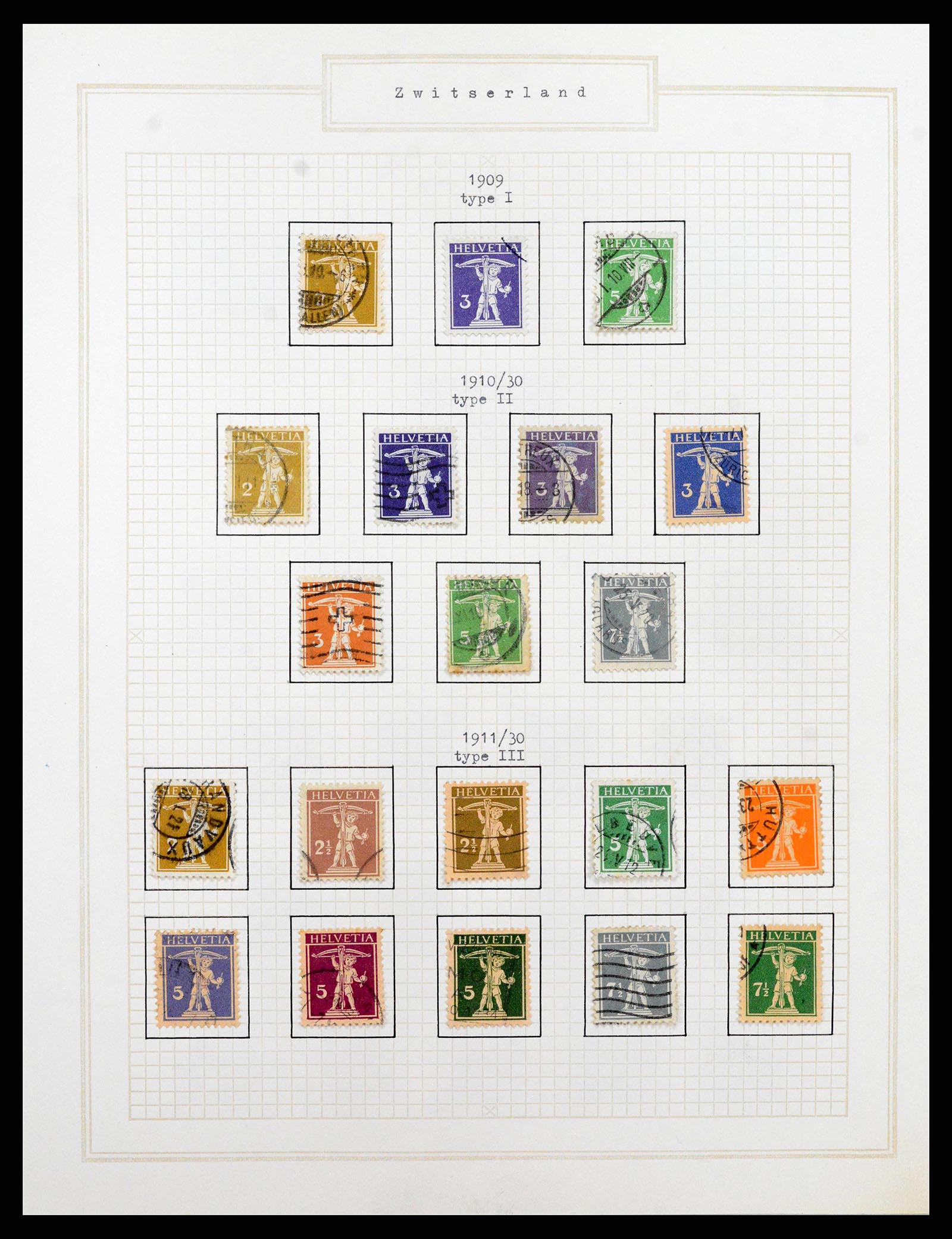 38673 0013 - Postzegelverzameling 38673 Zwitserland 1854-1991.