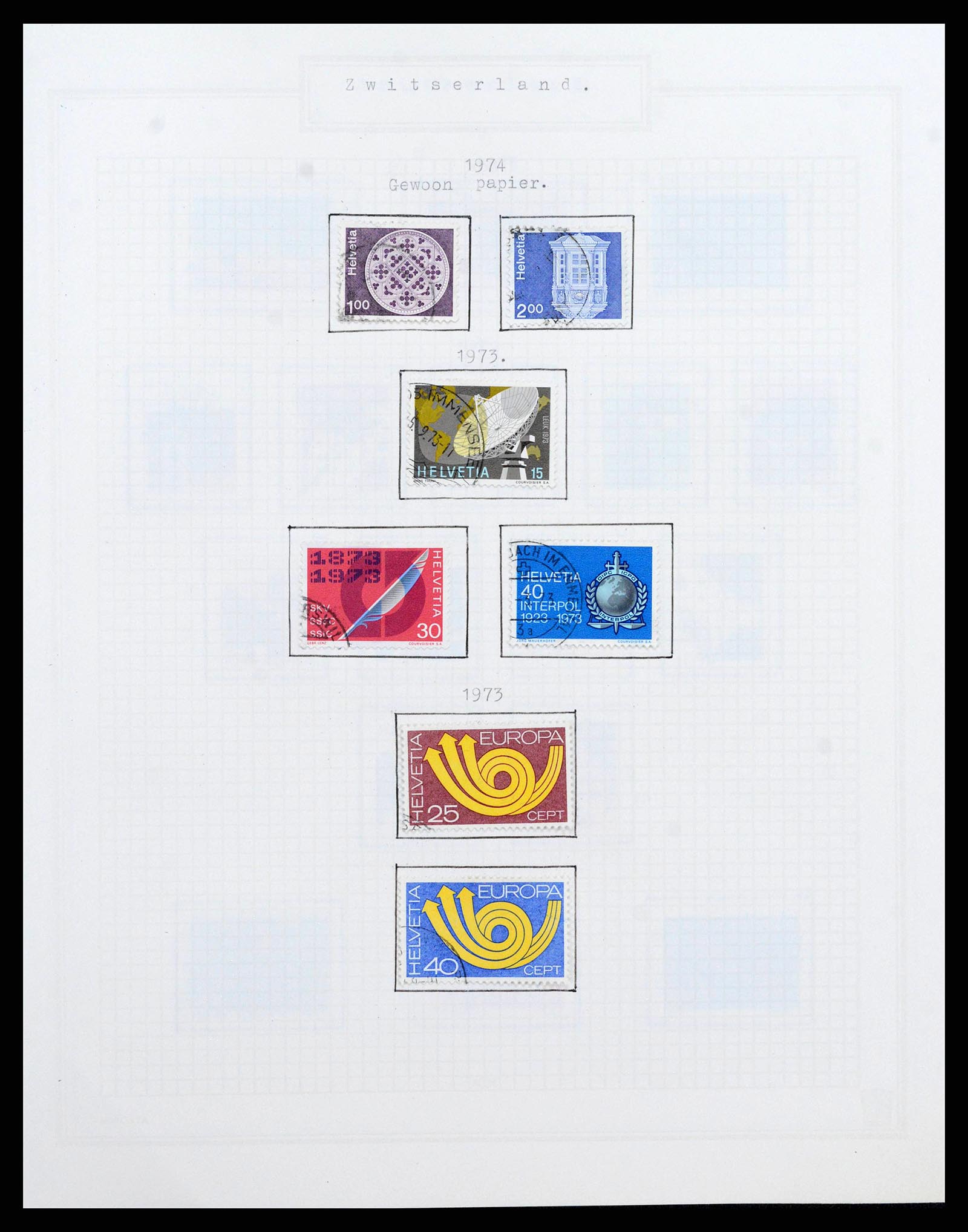 38673 0049 - Stamp collection 38673 Switzerland 1854-1991.