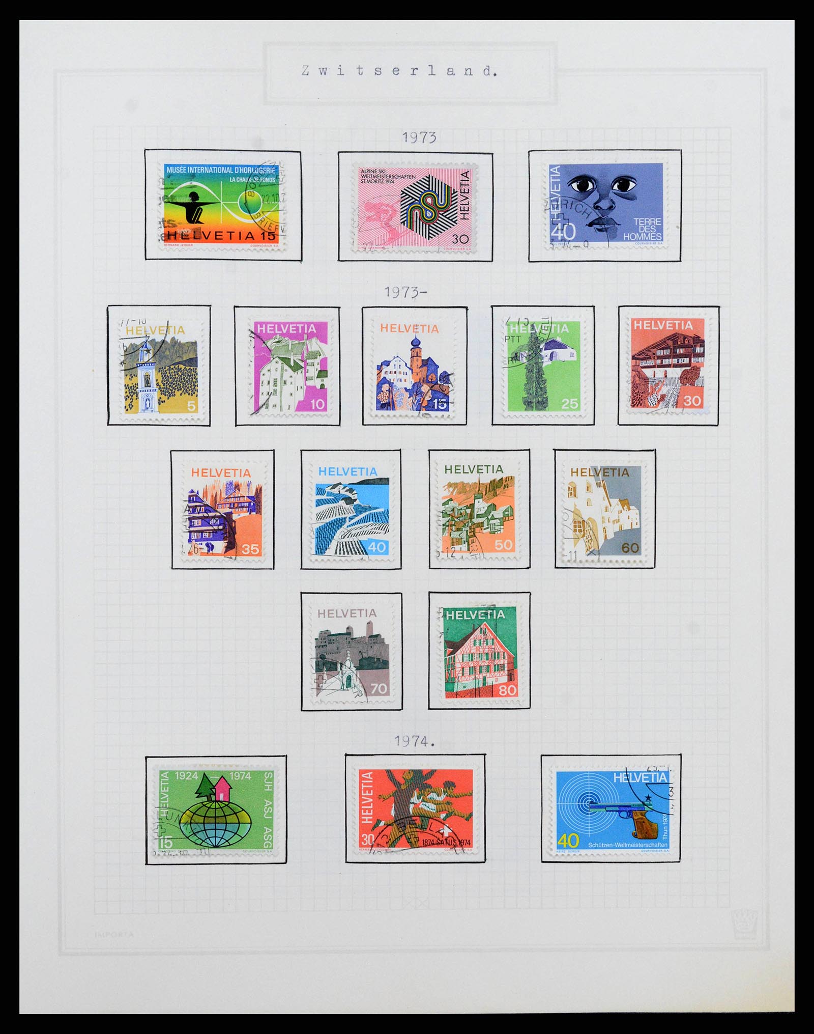 38673 0050 - Stamp collection 38673 Switzerland 1854-1991.