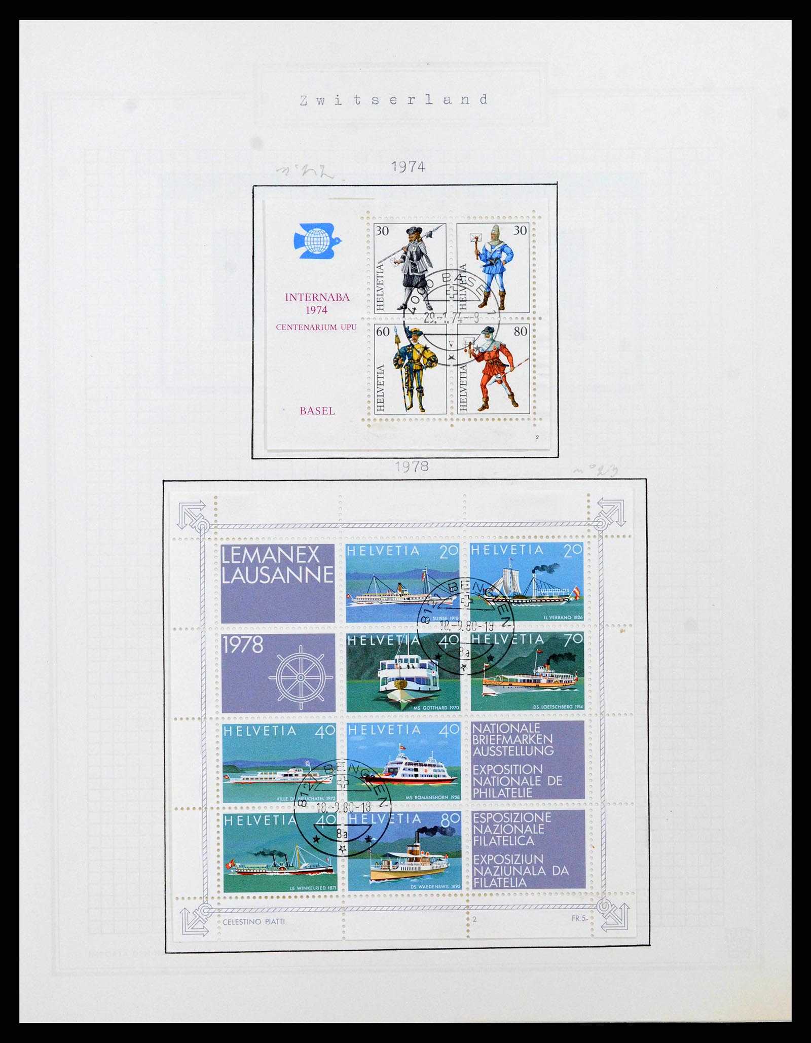 38673 0130 - Stamp collection 38673 Switzerland 1854-1991.