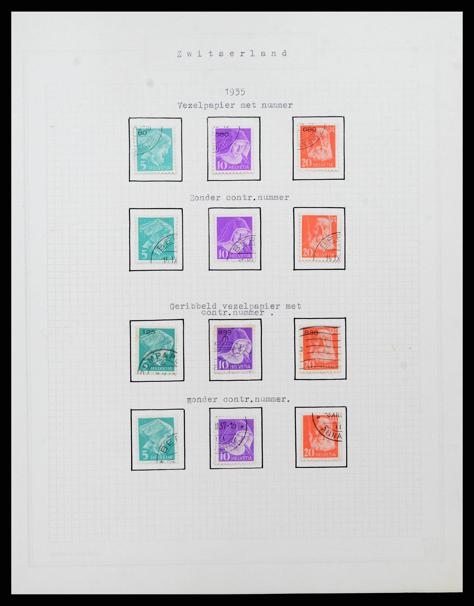 38673 0139 - Postzegelverzameling 38673 Zwitserland 1854-1991.