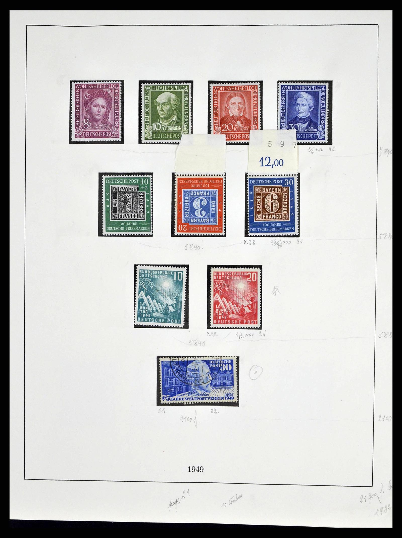 38679 0001 - Postzegelverzameling 38679 Bundespost compleet 1949-1973.
