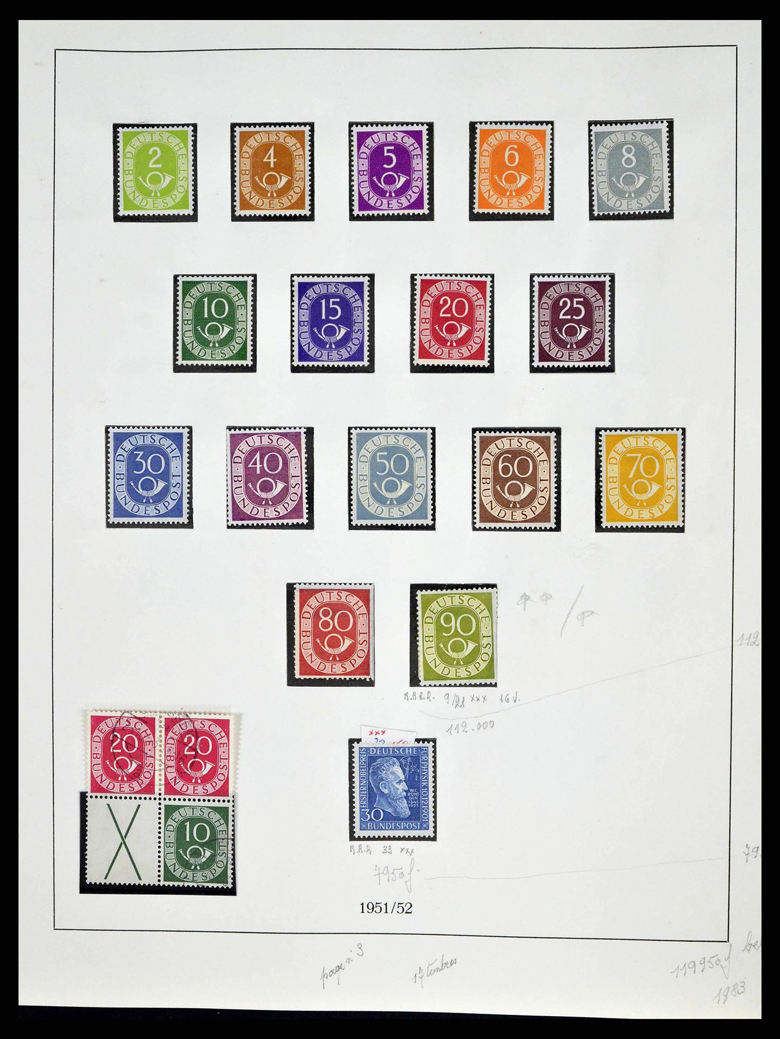 38679 0003 - Stamp collection 38679 Bundespost complete 1949-1973.
