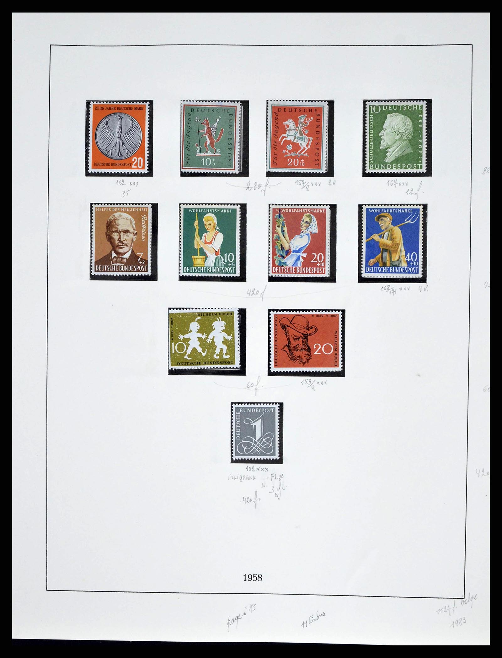 38679 0021 - Stamp collection 38679 Bundespost complete 1949-1973.