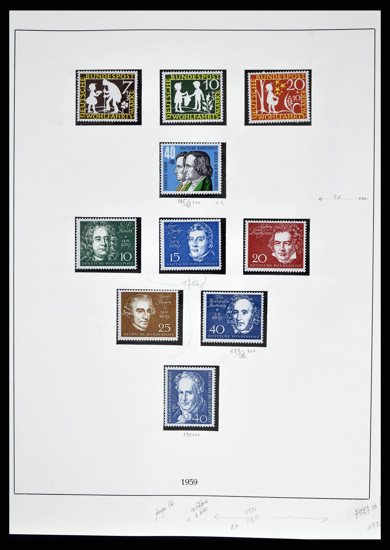 38679 0025 - Stamp collection 38679 Bundespost complete 1949-1973.