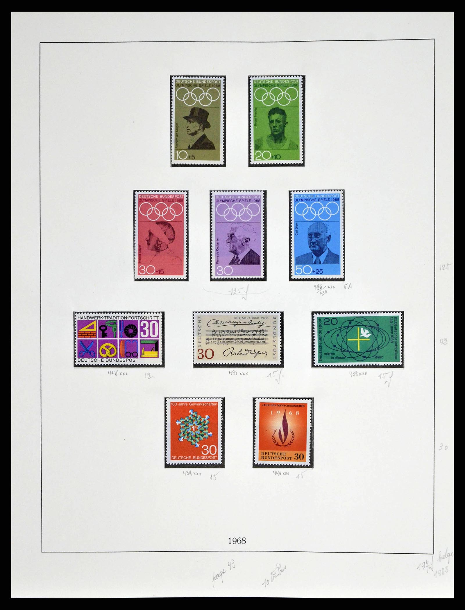 38679 0059 - Stamp collection 38679 Bundespost complete 1949-1973.