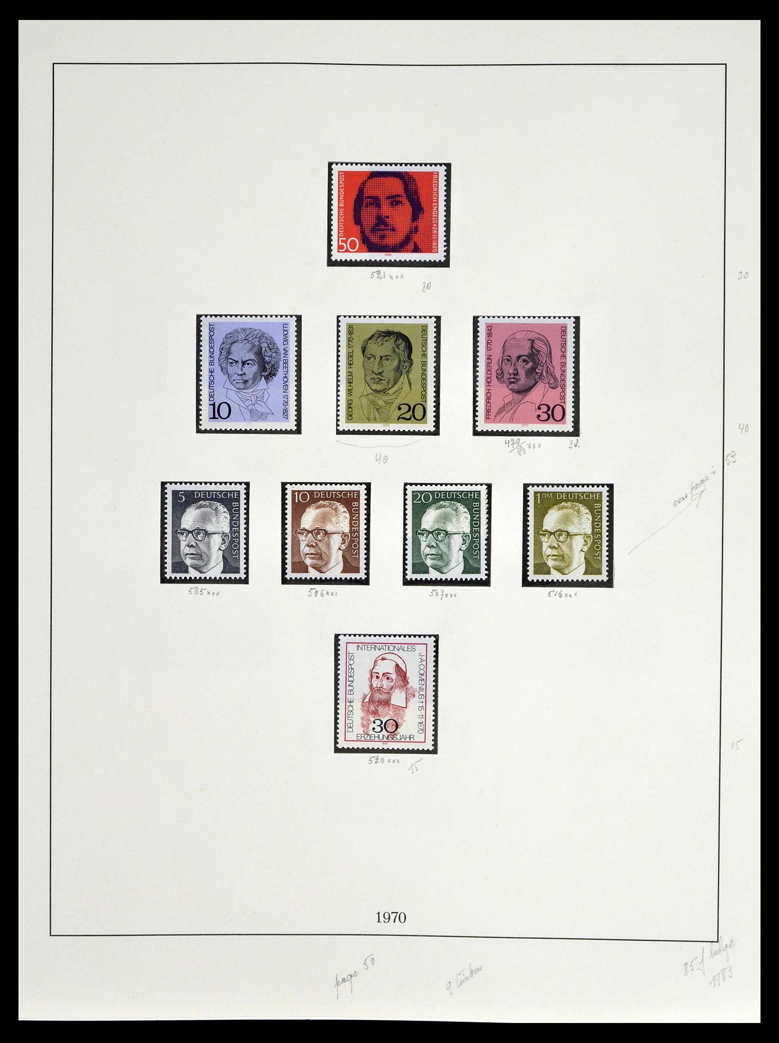 38679 0067 - Postzegelverzameling 38679 Bundespost compleet 1949-1973.