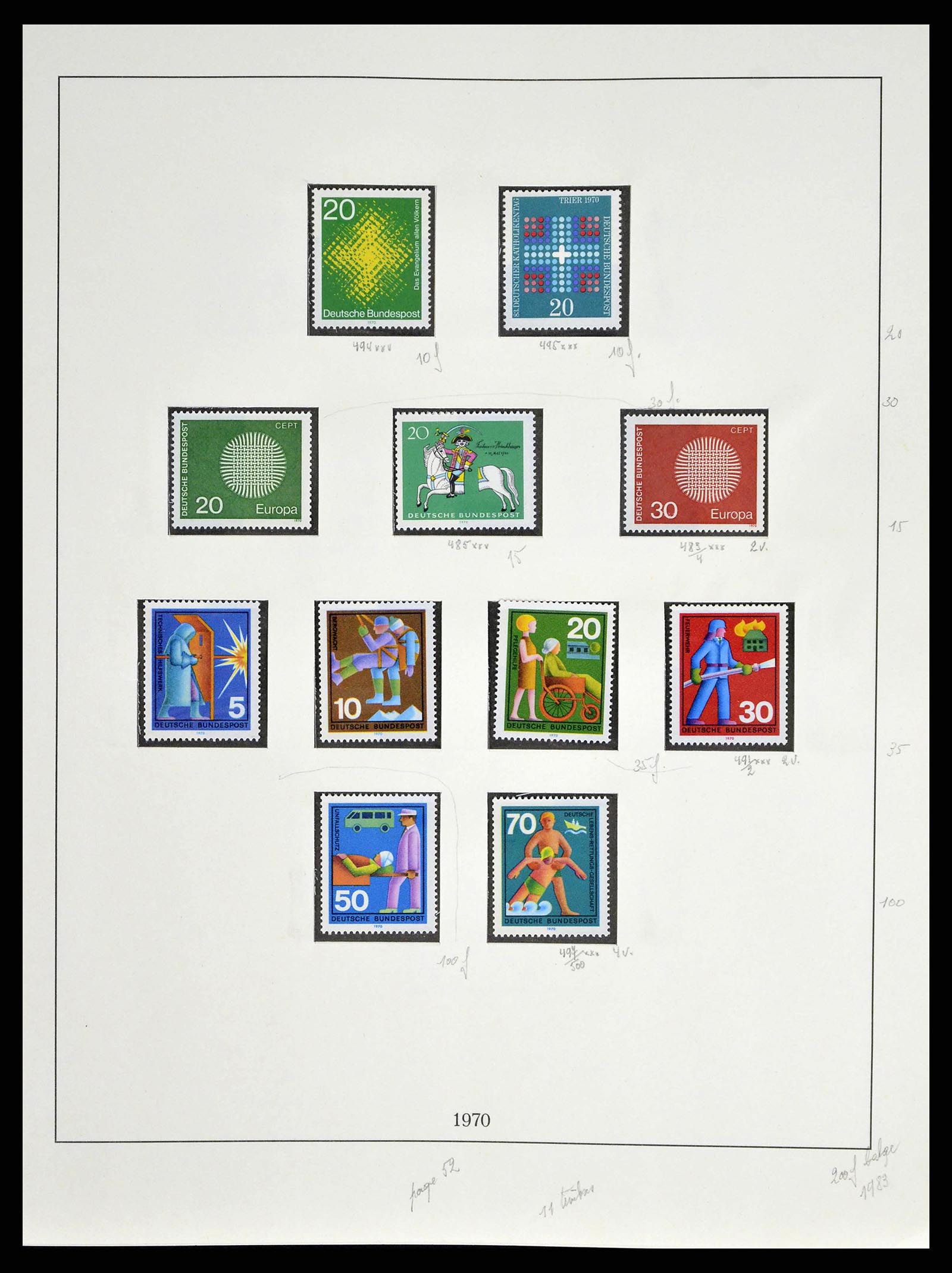 38679 0069 - Postzegelverzameling 38679 Bundespost compleet 1949-1973.