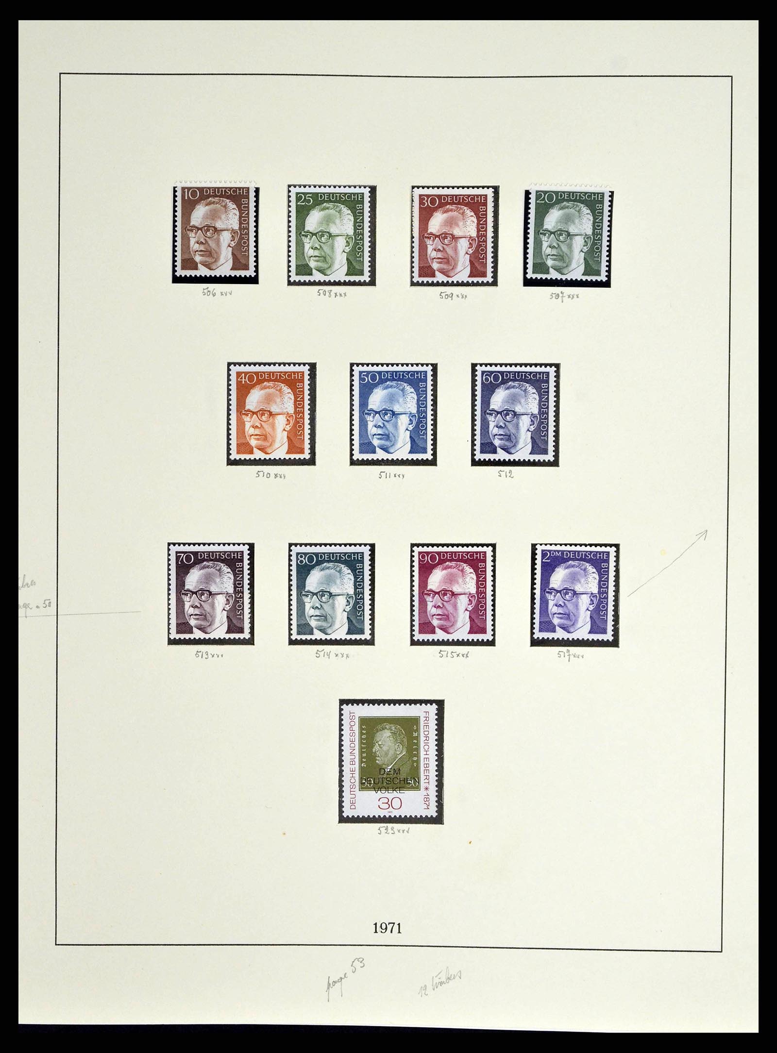 38679 0070 - Stamp collection 38679 Bundespost complete 1949-1973.