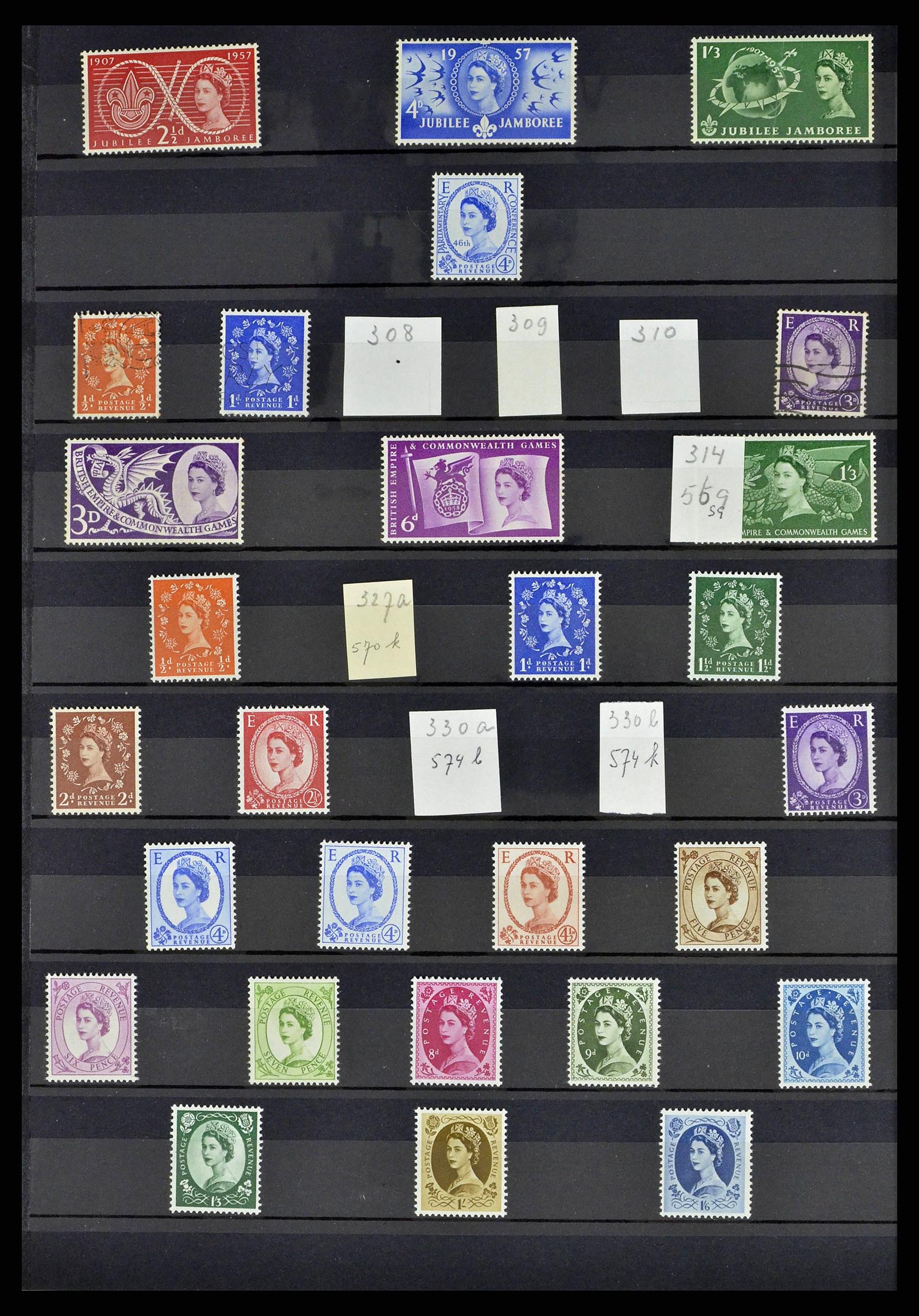 38686 0031 - Stamp collection 38686 Great Britain 1840-1957.
