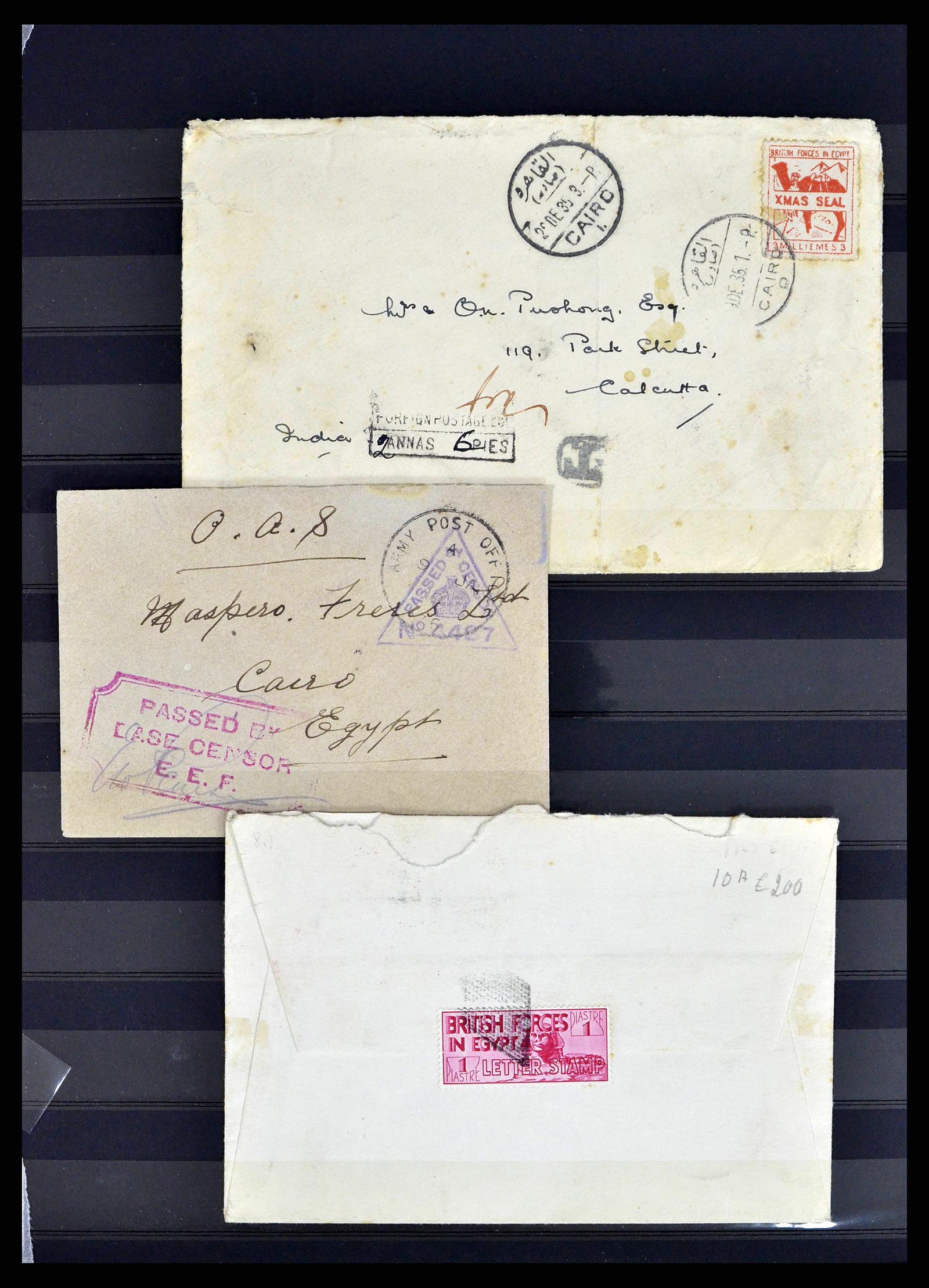 38688 0009 - Postzegelverzameling 38688 Engelse veldpost in Egypte 1917-1939.