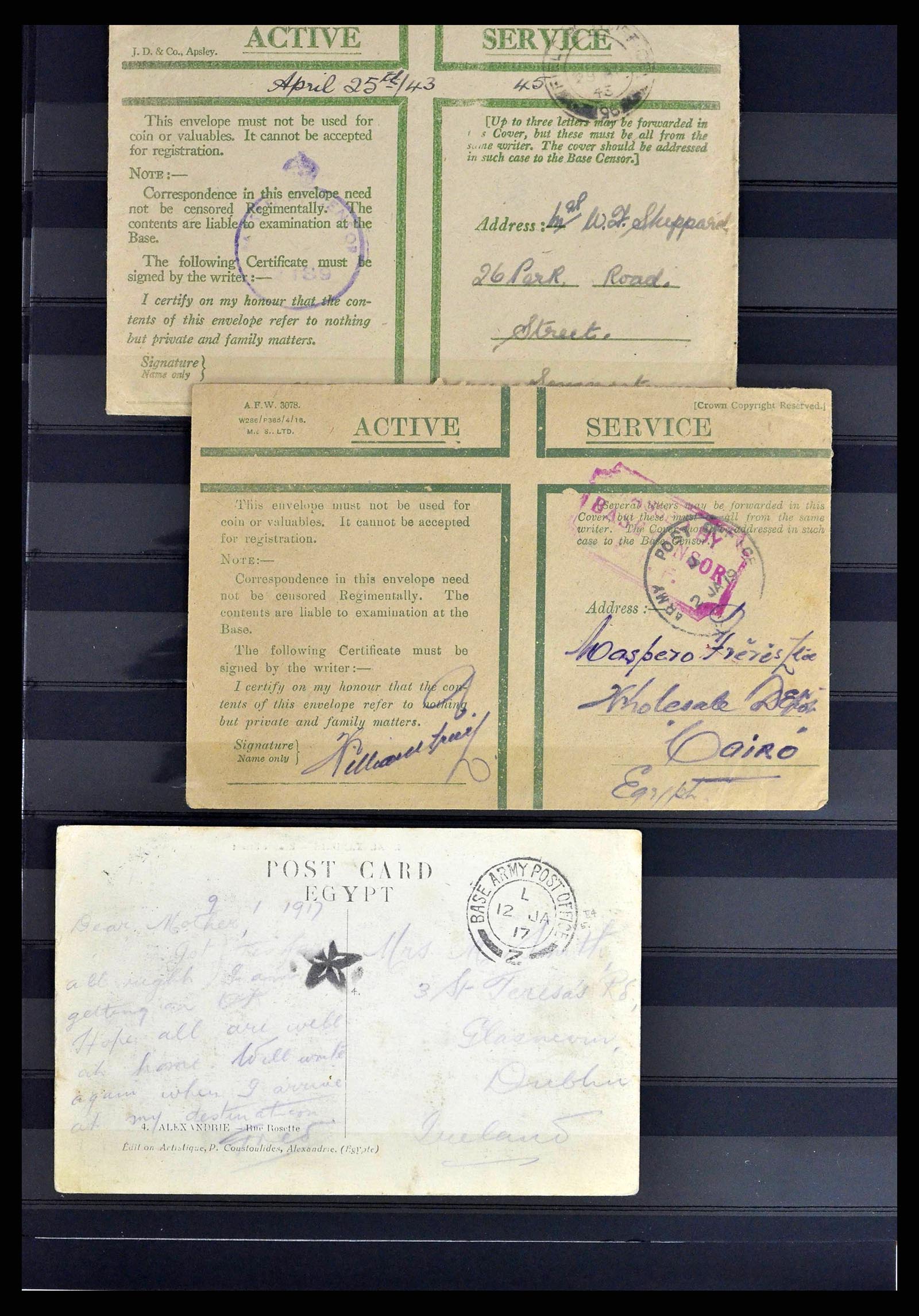 38688 0016 - Postzegelverzameling 38688 Engelse veldpost in Egypte 1917-1939.