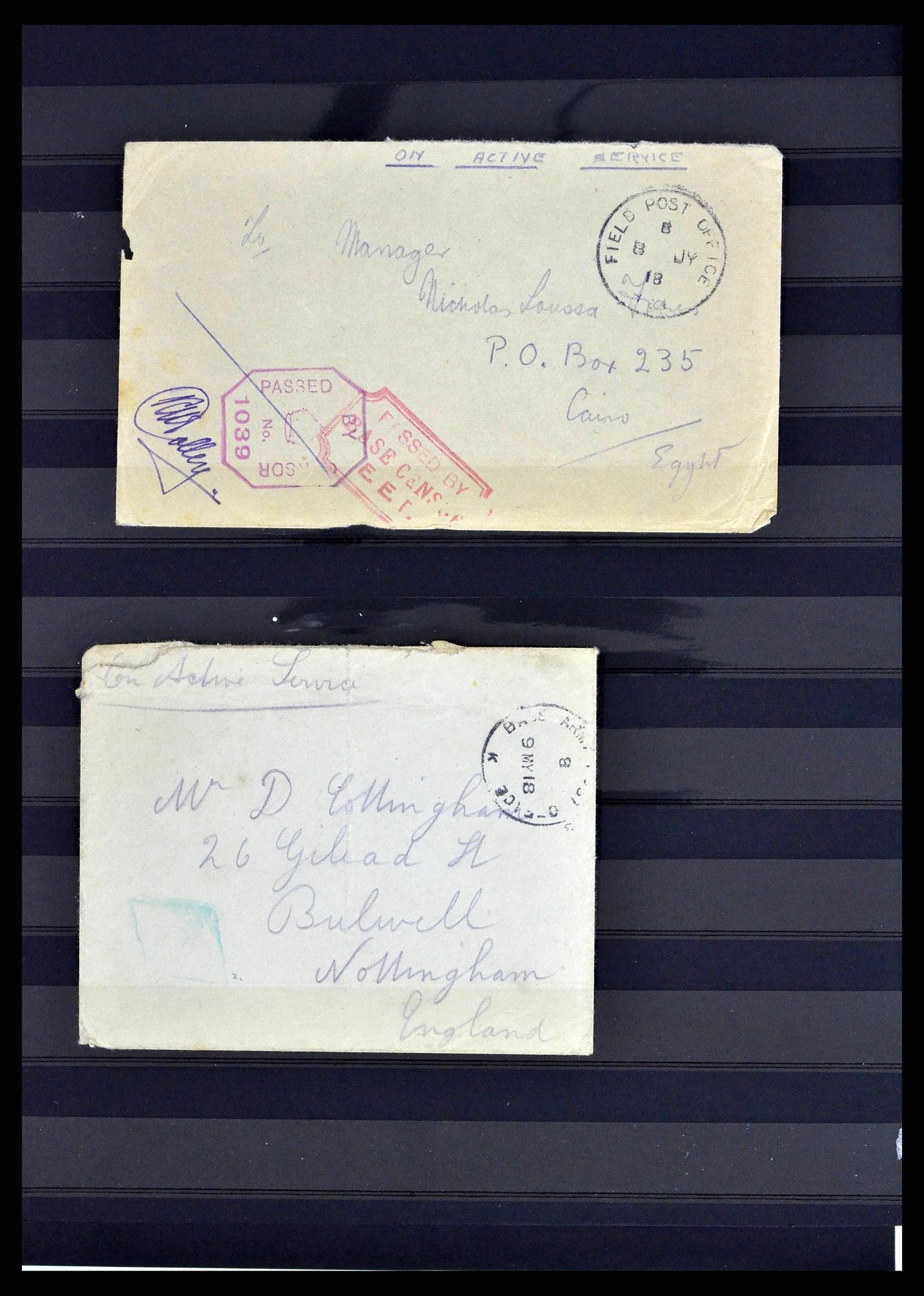 38688 0020 - Postzegelverzameling 38688 Engelse veldpost in Egypte 1917-1939.