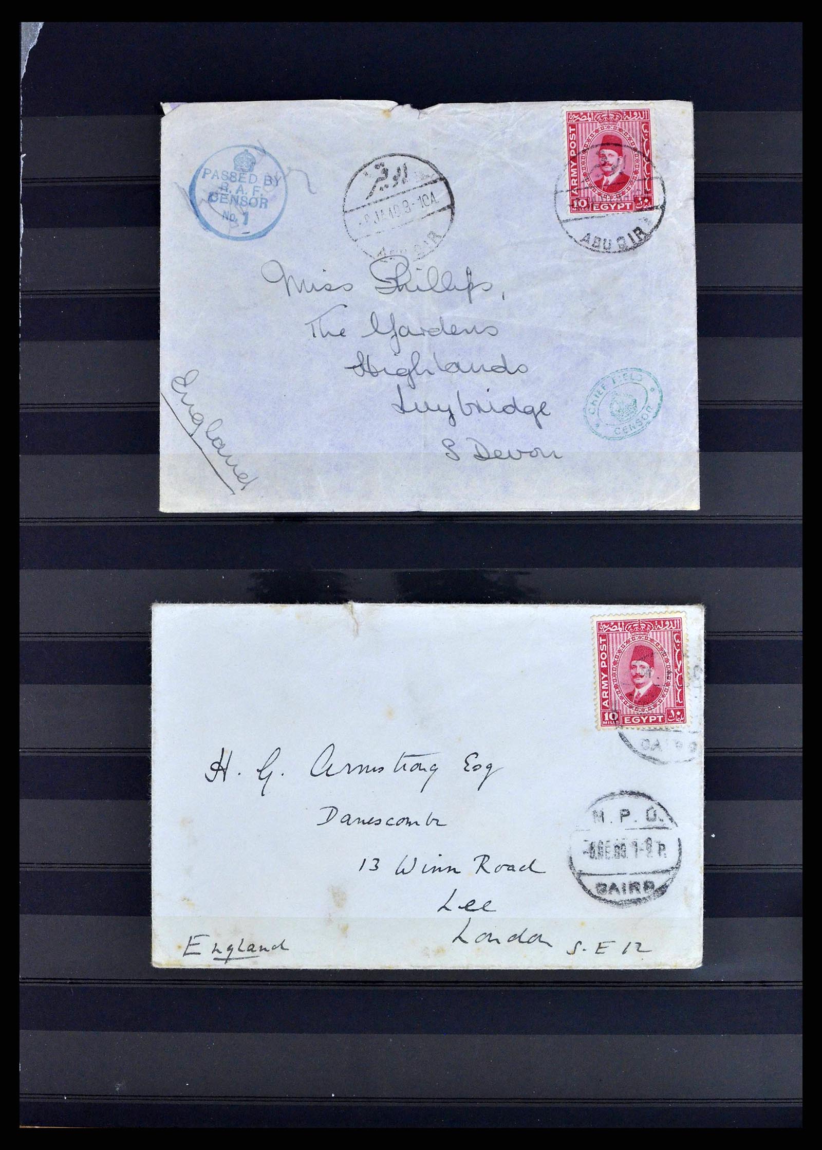 38688 0022 - Postzegelverzameling 38688 Engelse veldpost in Egypte 1917-1939.