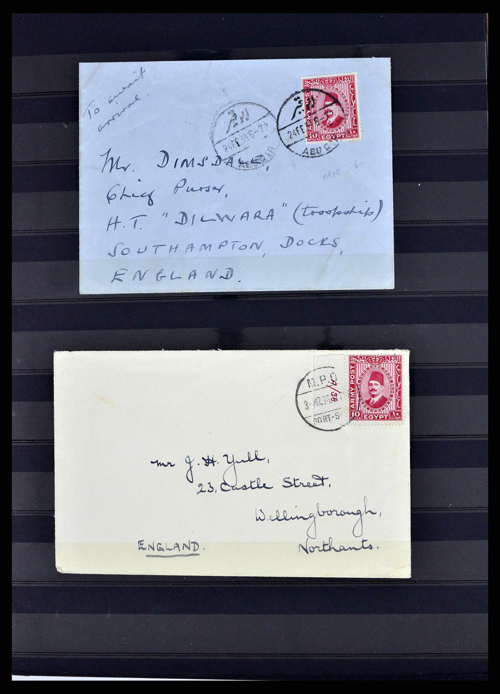 38688 0023 - Postzegelverzameling 38688 Engelse veldpost in Egypte 1917-1939.
