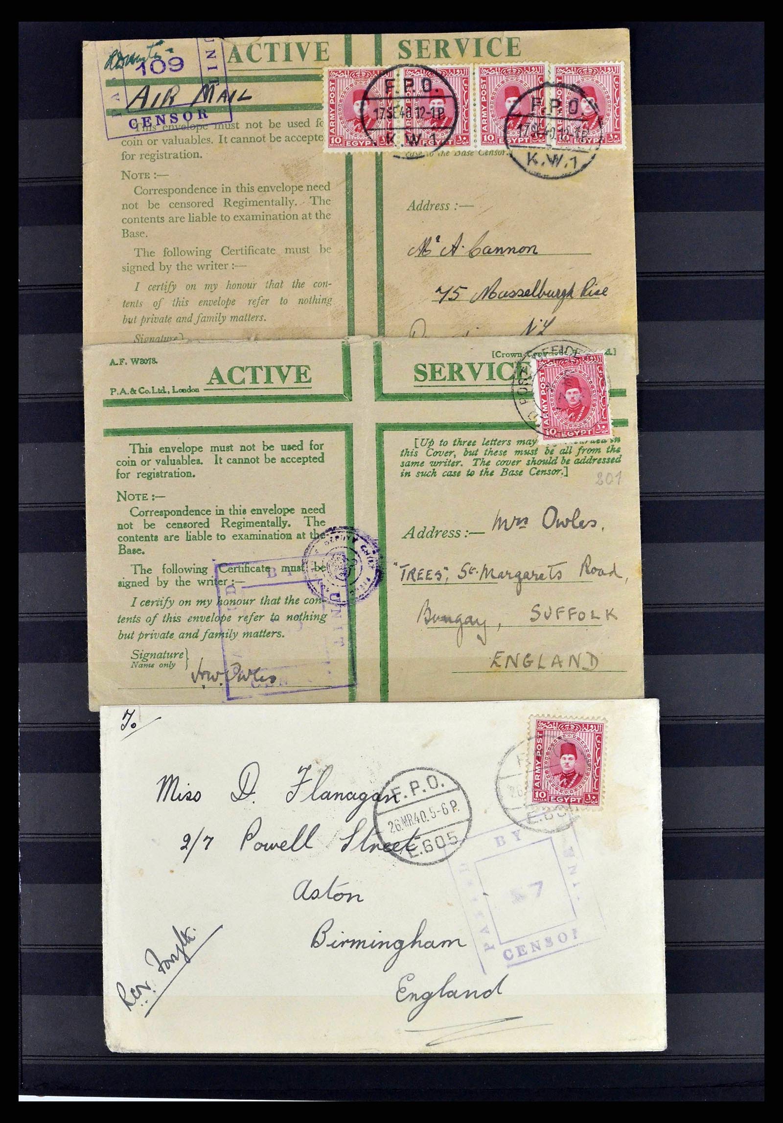 38688 0024 - Postzegelverzameling 38688 Engelse veldpost in Egypte 1917-1939.