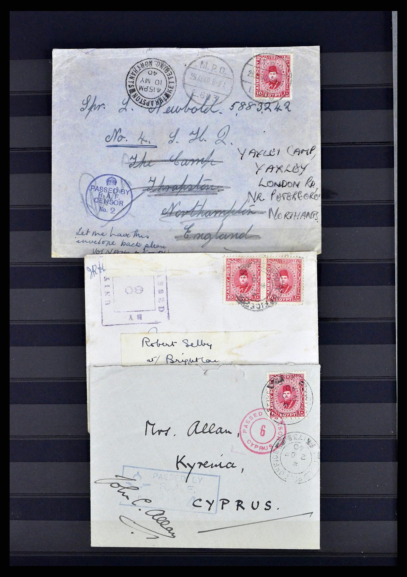 38688 0025 - Postzegelverzameling 38688 Engelse veldpost in Egypte 1917-1939.