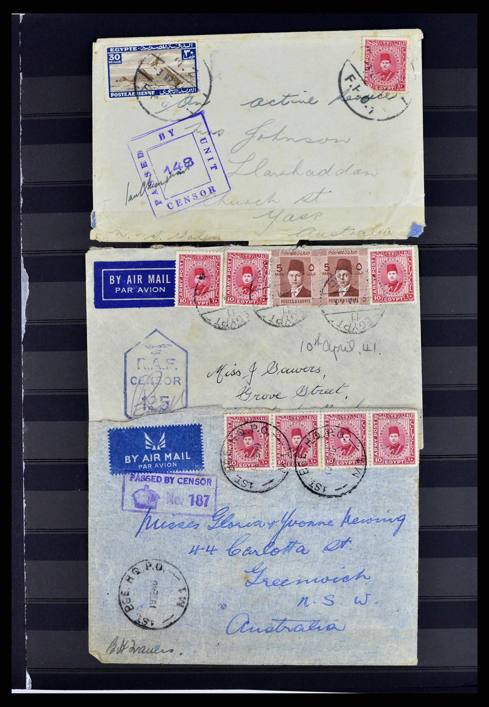 38688 0026 - Postzegelverzameling 38688 Engelse veldpost in Egypte 1917-1939.