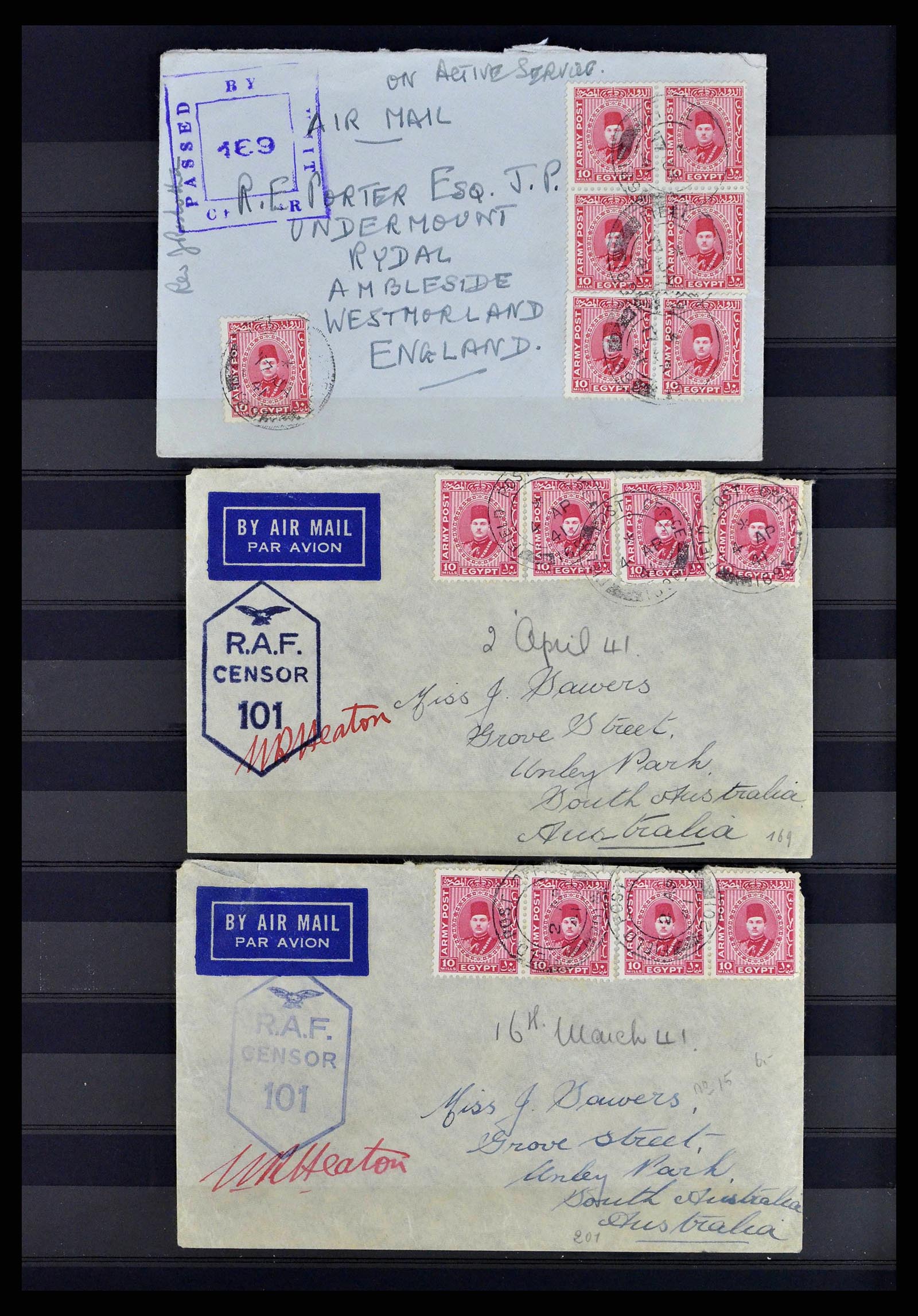 38688 0027 - Postzegelverzameling 38688 Engelse veldpost in Egypte 1917-1939.