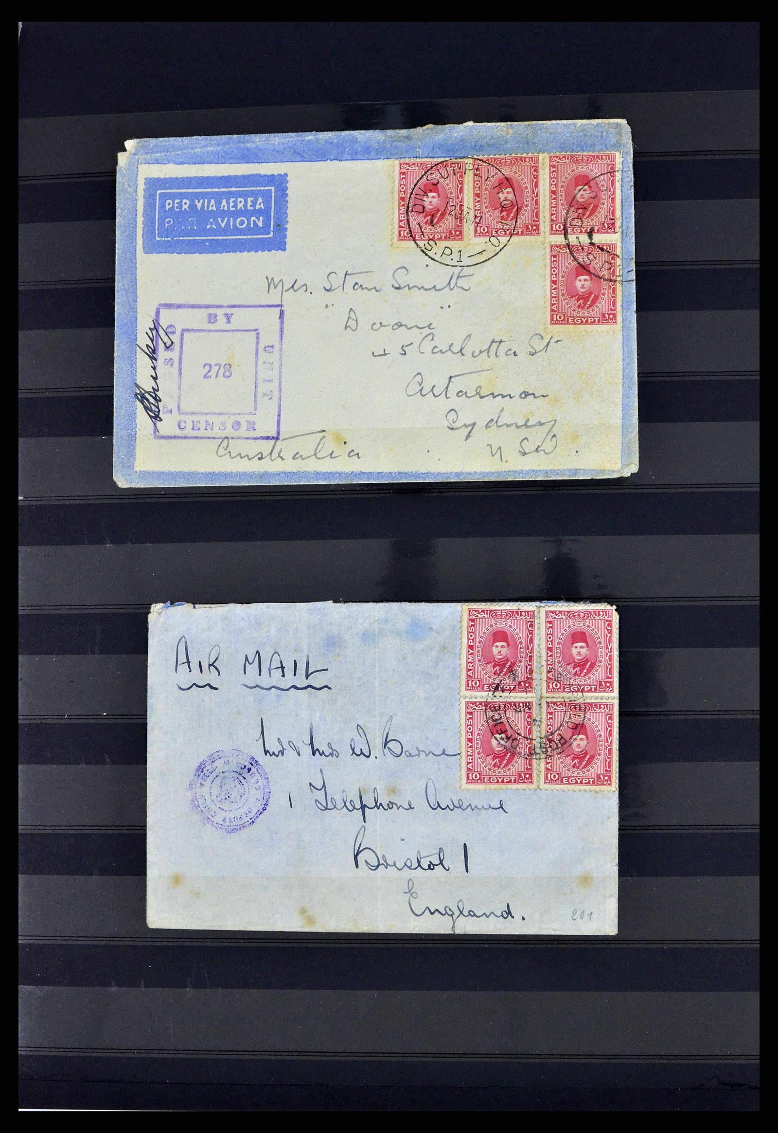 38688 0028 - Postzegelverzameling 38688 Engelse veldpost in Egypte 1917-1939.