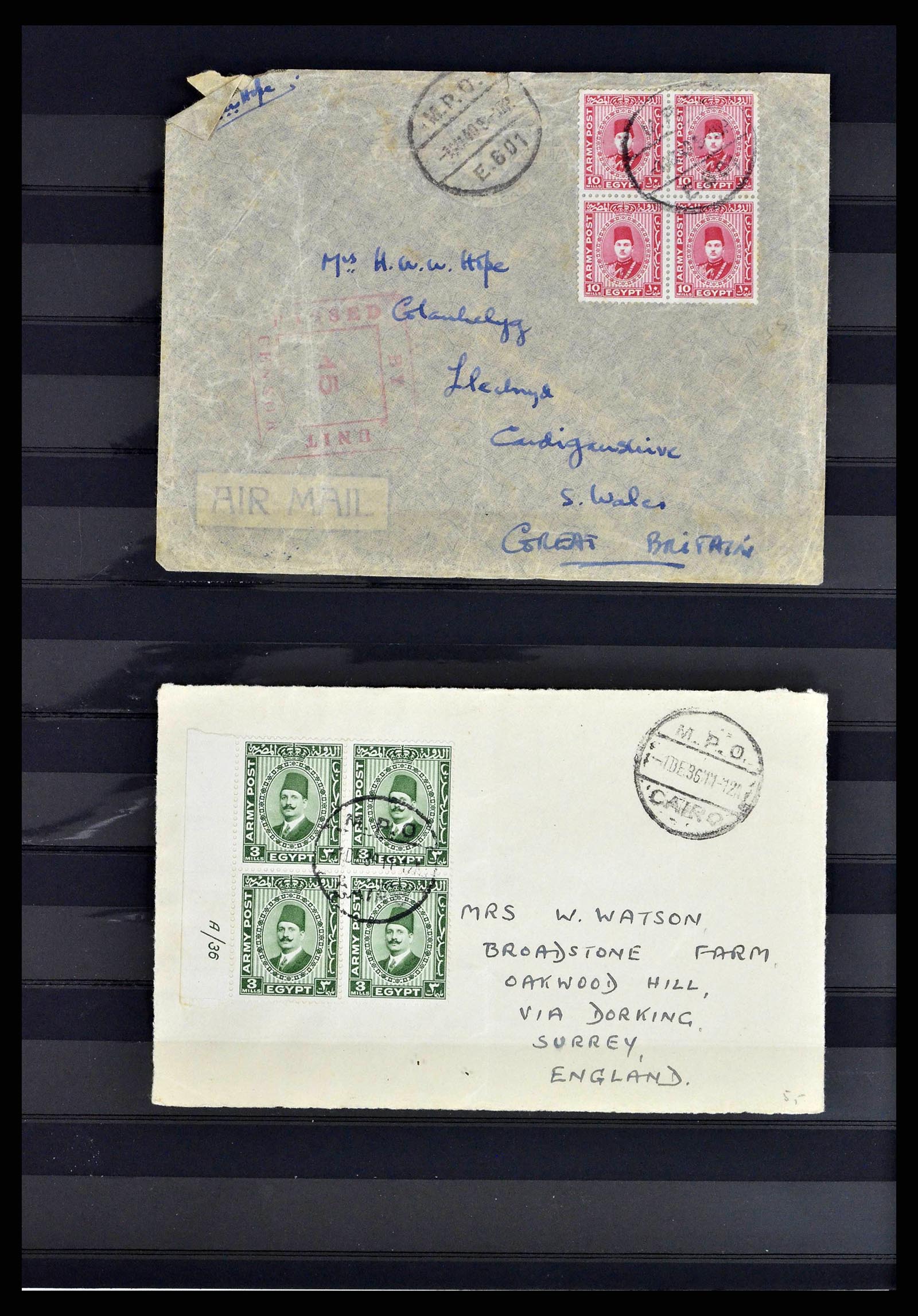 38688 0029 - Postzegelverzameling 38688 Engelse veldpost in Egypte 1917-1939.