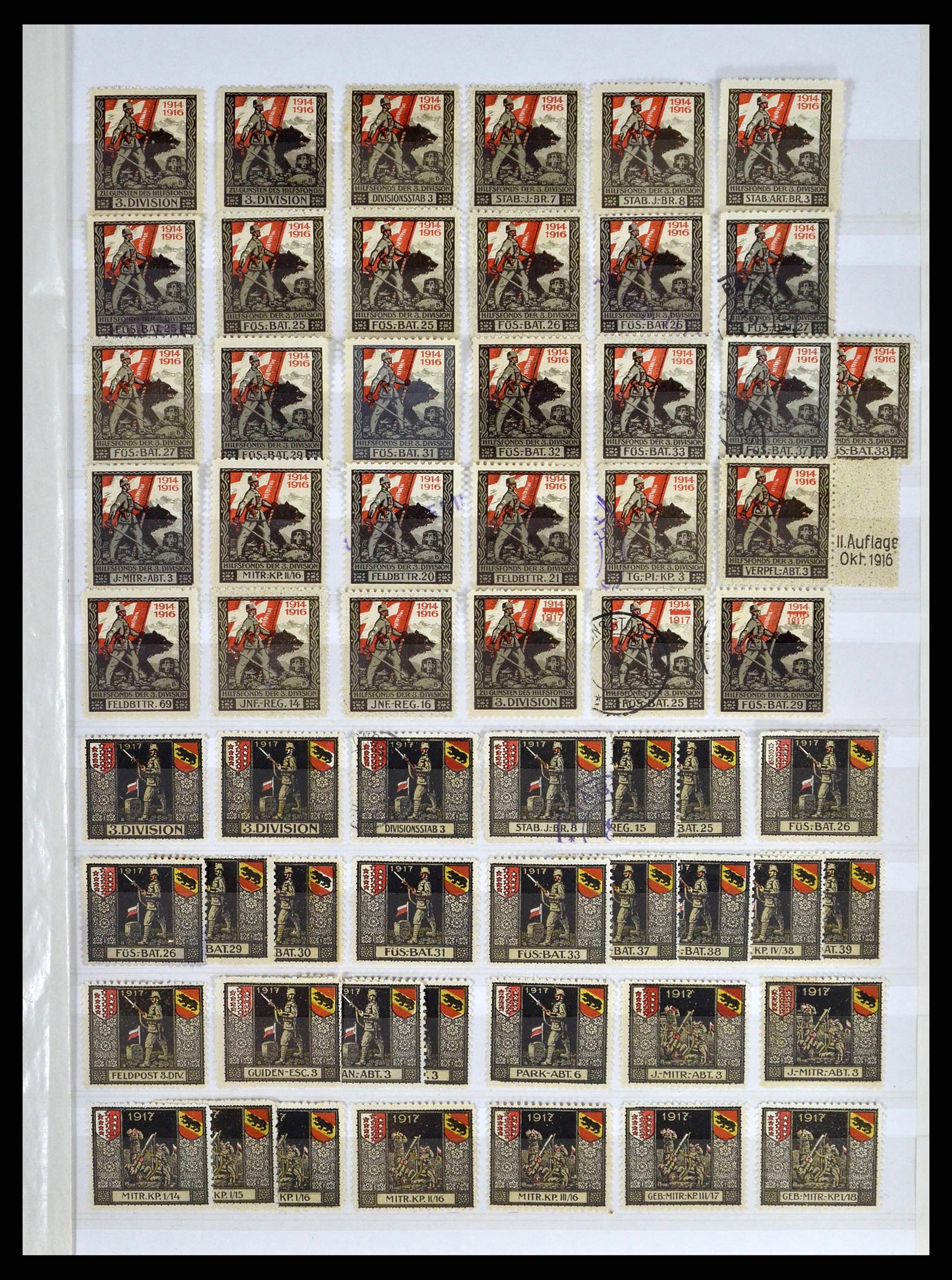38695 0003 - Postzegelverzameling 38695 Zwitserland soldatenzegels 1914-1945.