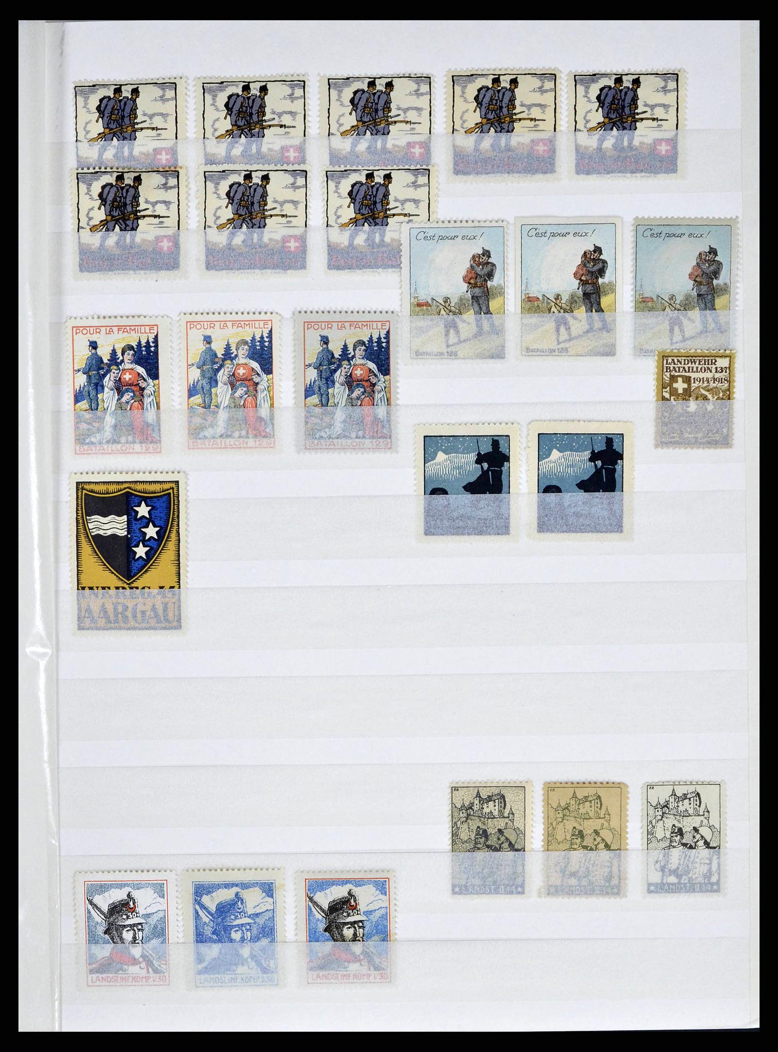 38695 0007 - Postzegelverzameling 38695 Zwitserland soldatenzegels 1914-1945.