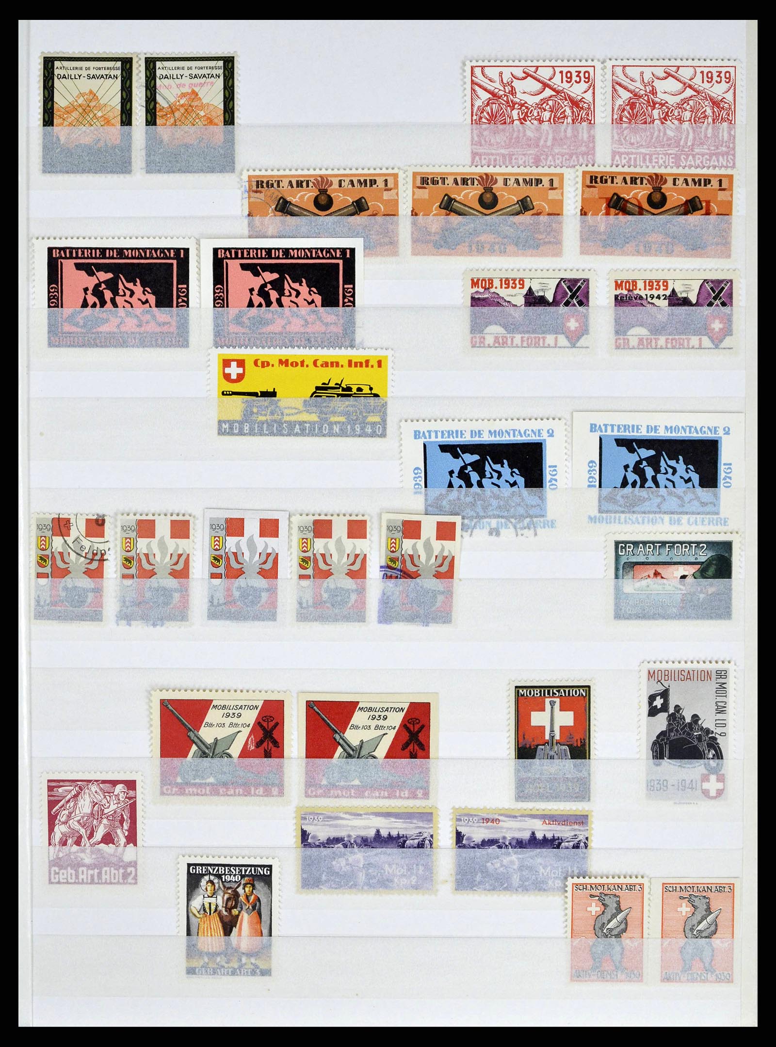 38695 0013 - Postzegelverzameling 38695 Zwitserland soldatenzegels 1914-1945.