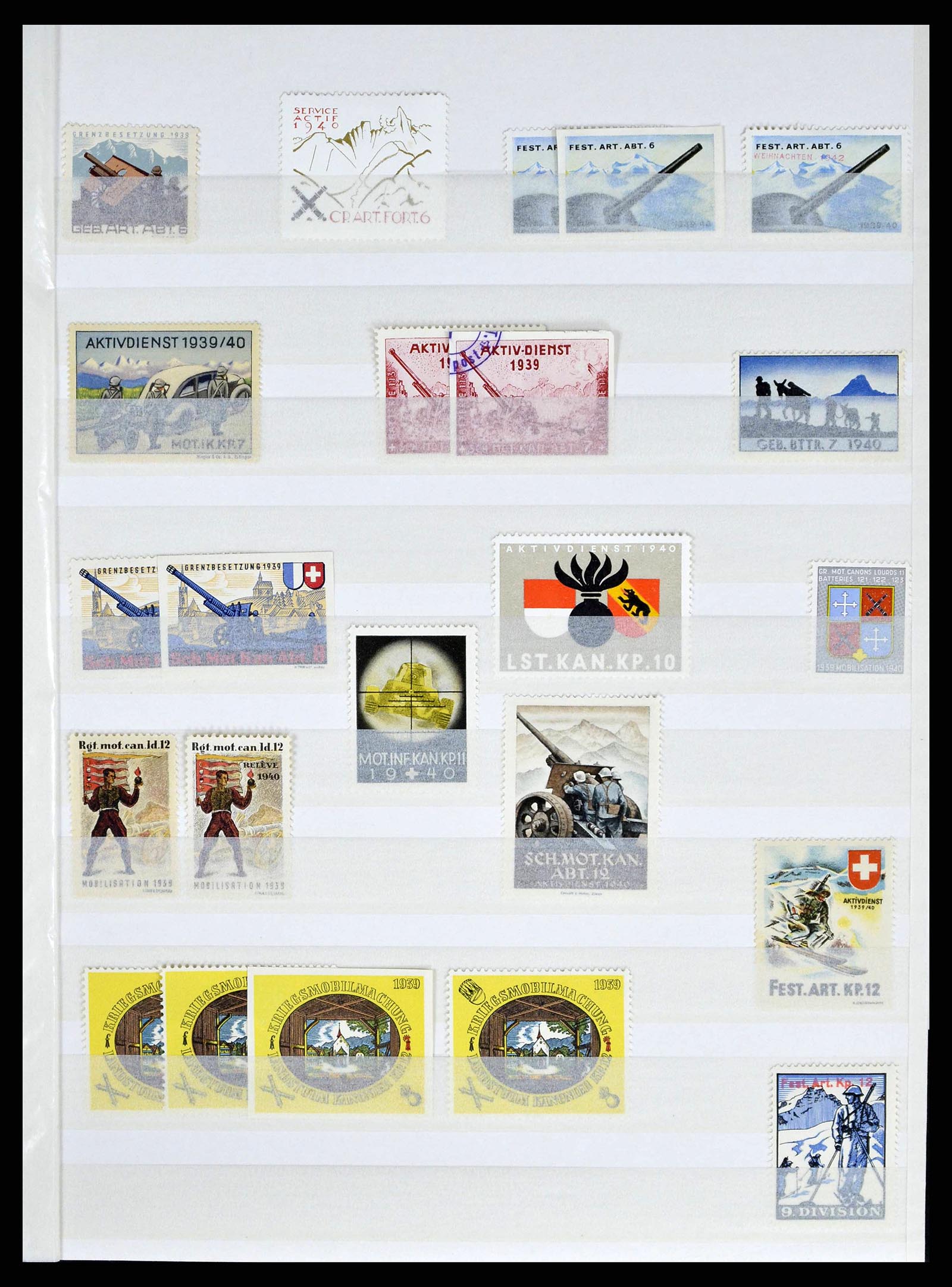 38695 0015 - Postzegelverzameling 38695 Zwitserland soldatenzegels 1914-1945.