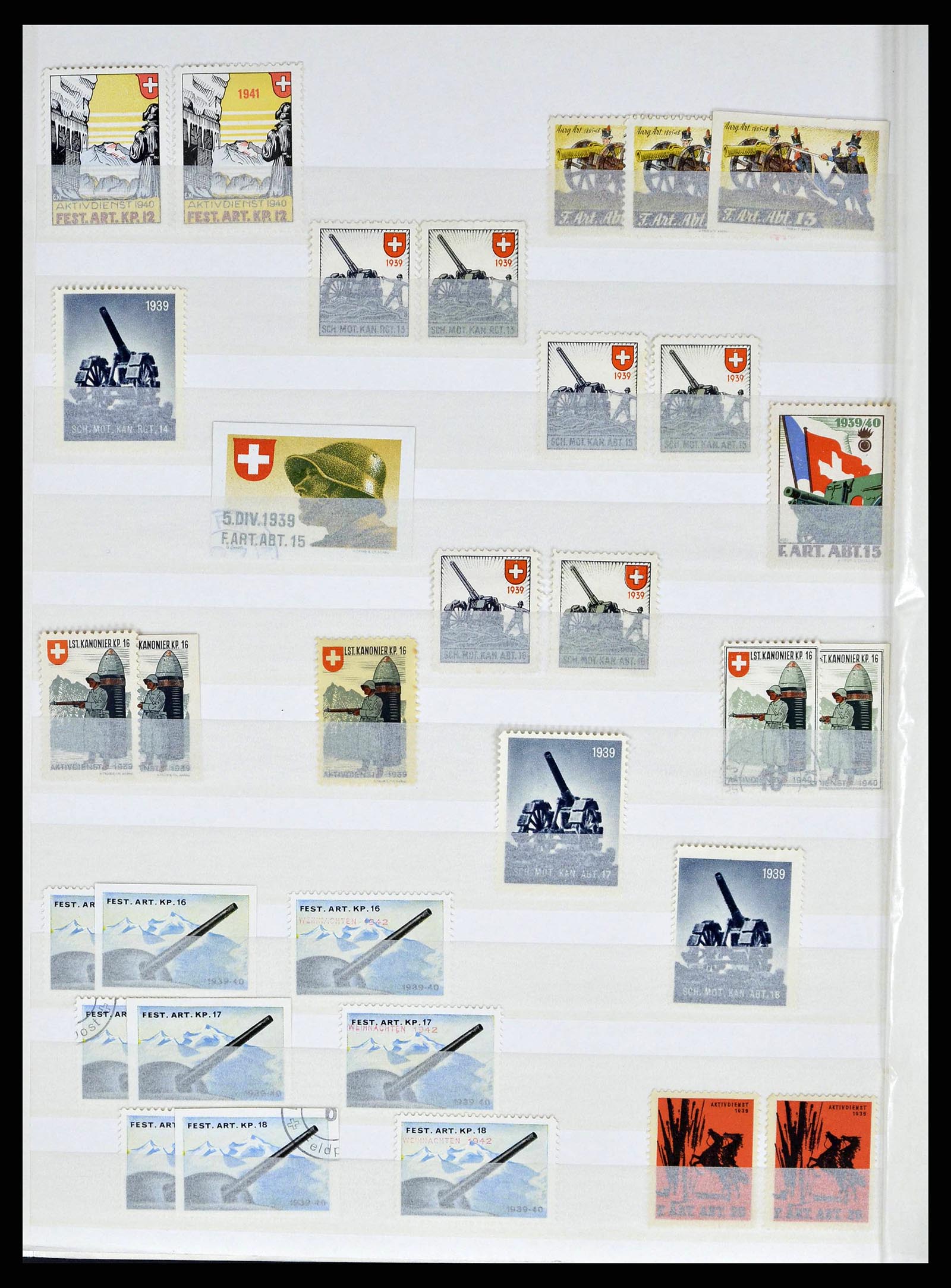 38695 0016 - Postzegelverzameling 38695 Zwitserland soldatenzegels 1914-1945.