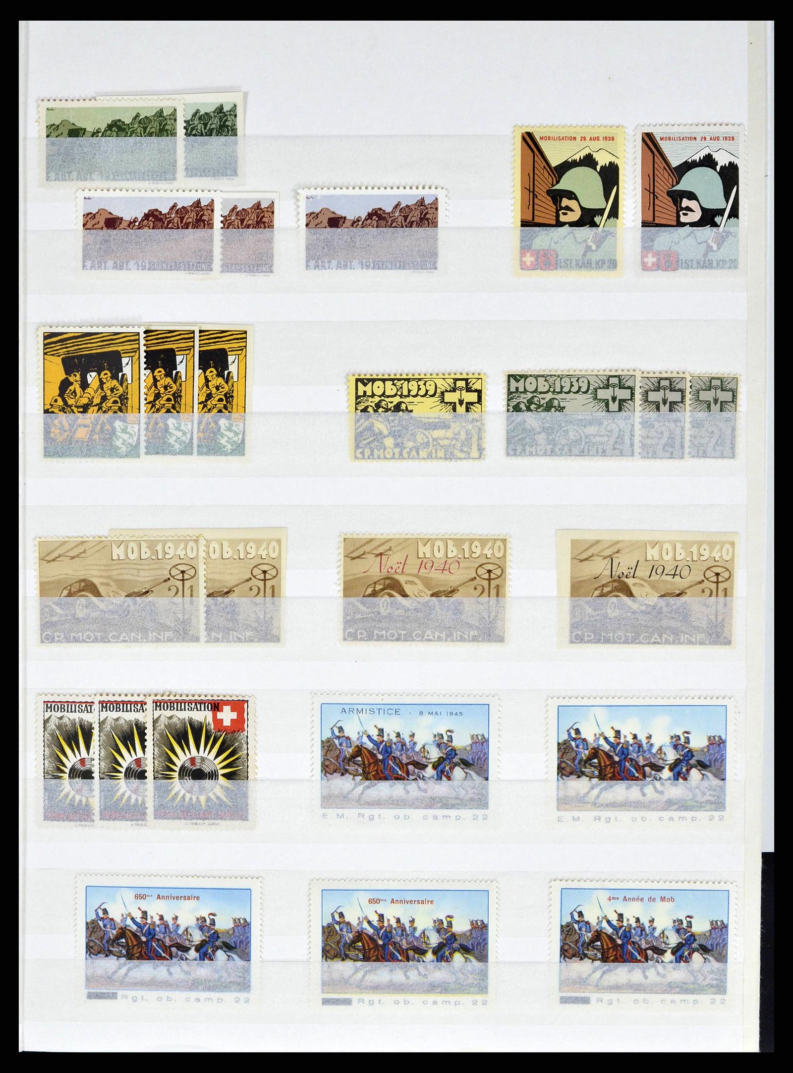 38695 0017 - Postzegelverzameling 38695 Zwitserland soldatenzegels 1914-1945.