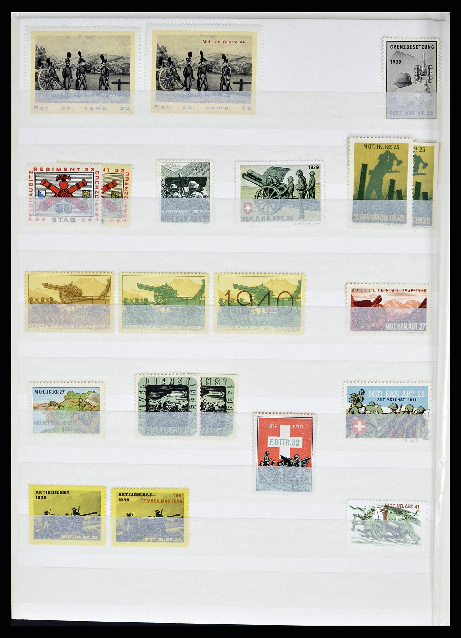 38695 0018 - Postzegelverzameling 38695 Zwitserland soldatenzegels 1914-1945.