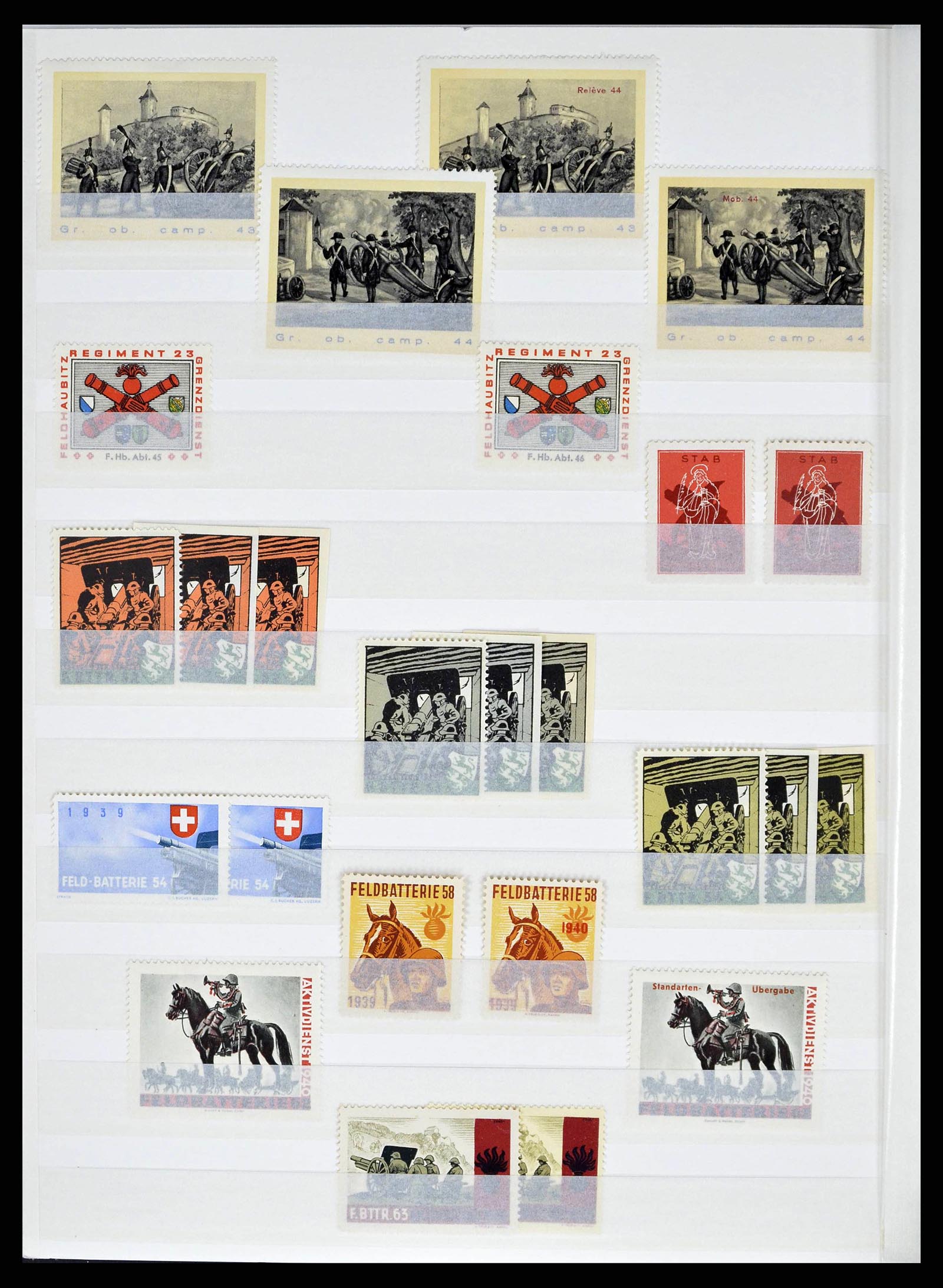 38695 0020 - Postzegelverzameling 38695 Zwitserland soldatenzegels 1914-1945.