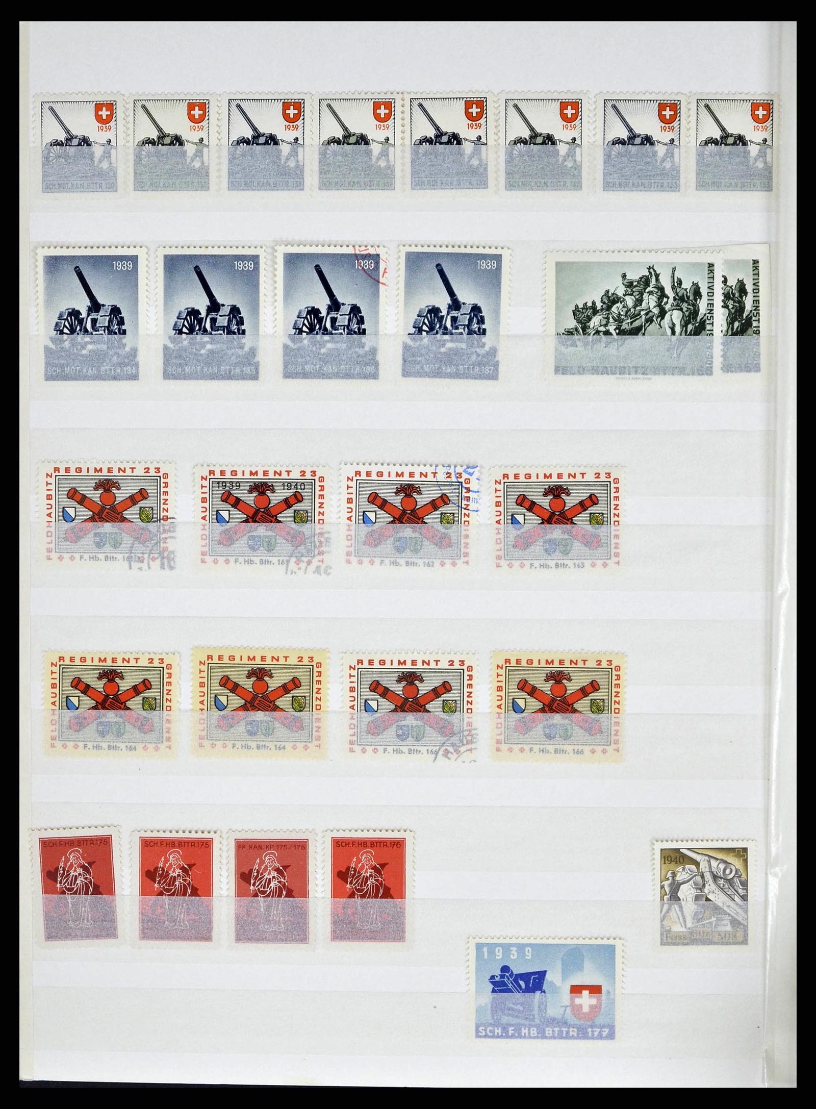 38695 0022 - Postzegelverzameling 38695 Zwitserland soldatenzegels 1914-1945.