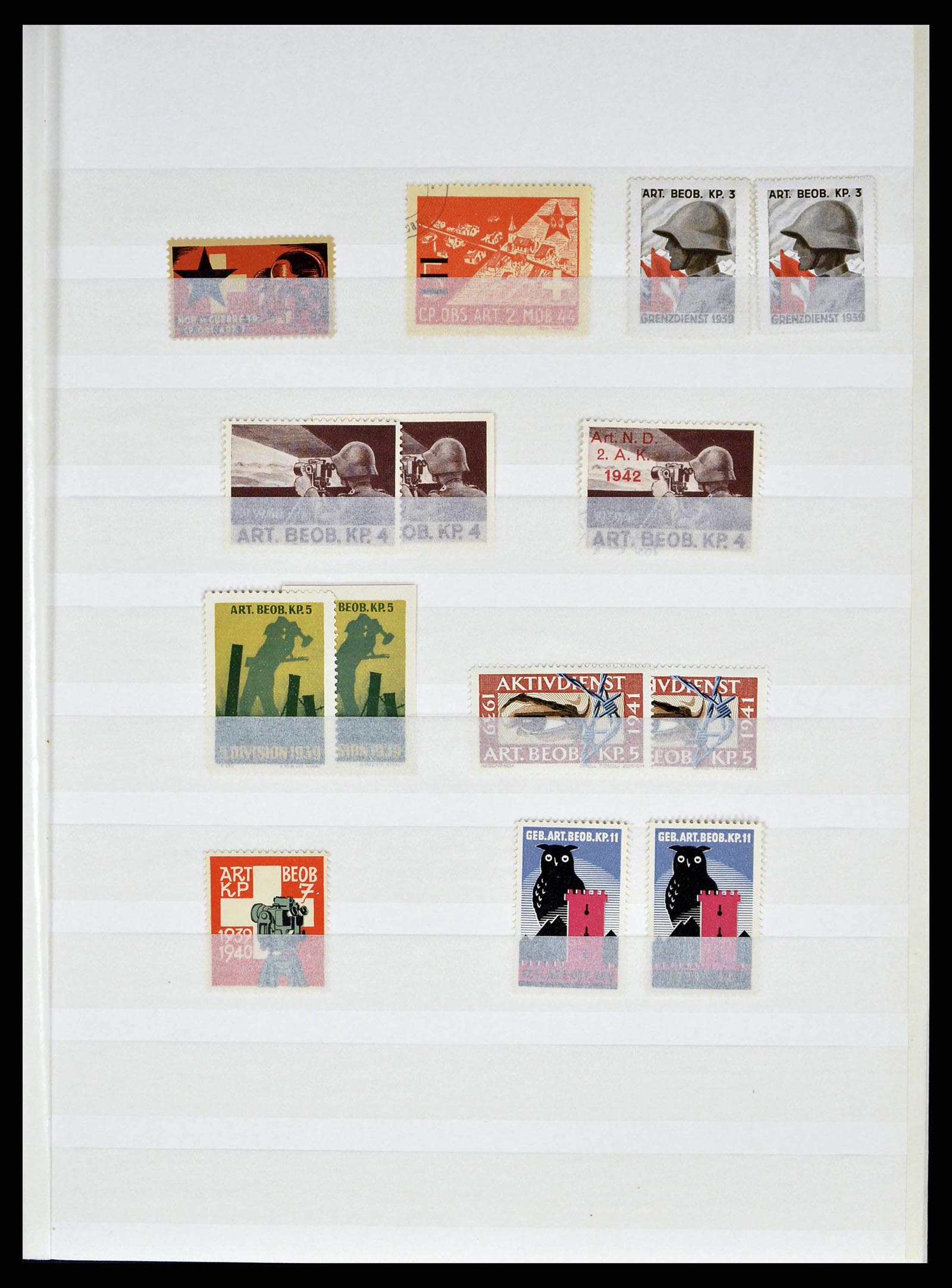 38695 0023 - Postzegelverzameling 38695 Zwitserland soldatenzegels 1914-1945.