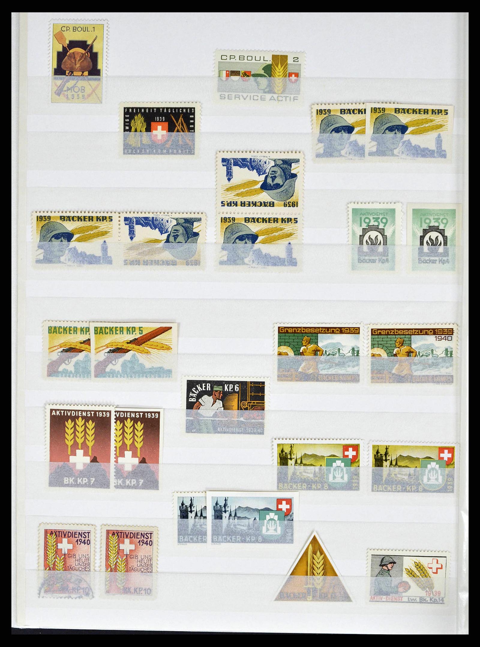 38695 0024 - Postzegelverzameling 38695 Zwitserland soldatenzegels 1914-1945.