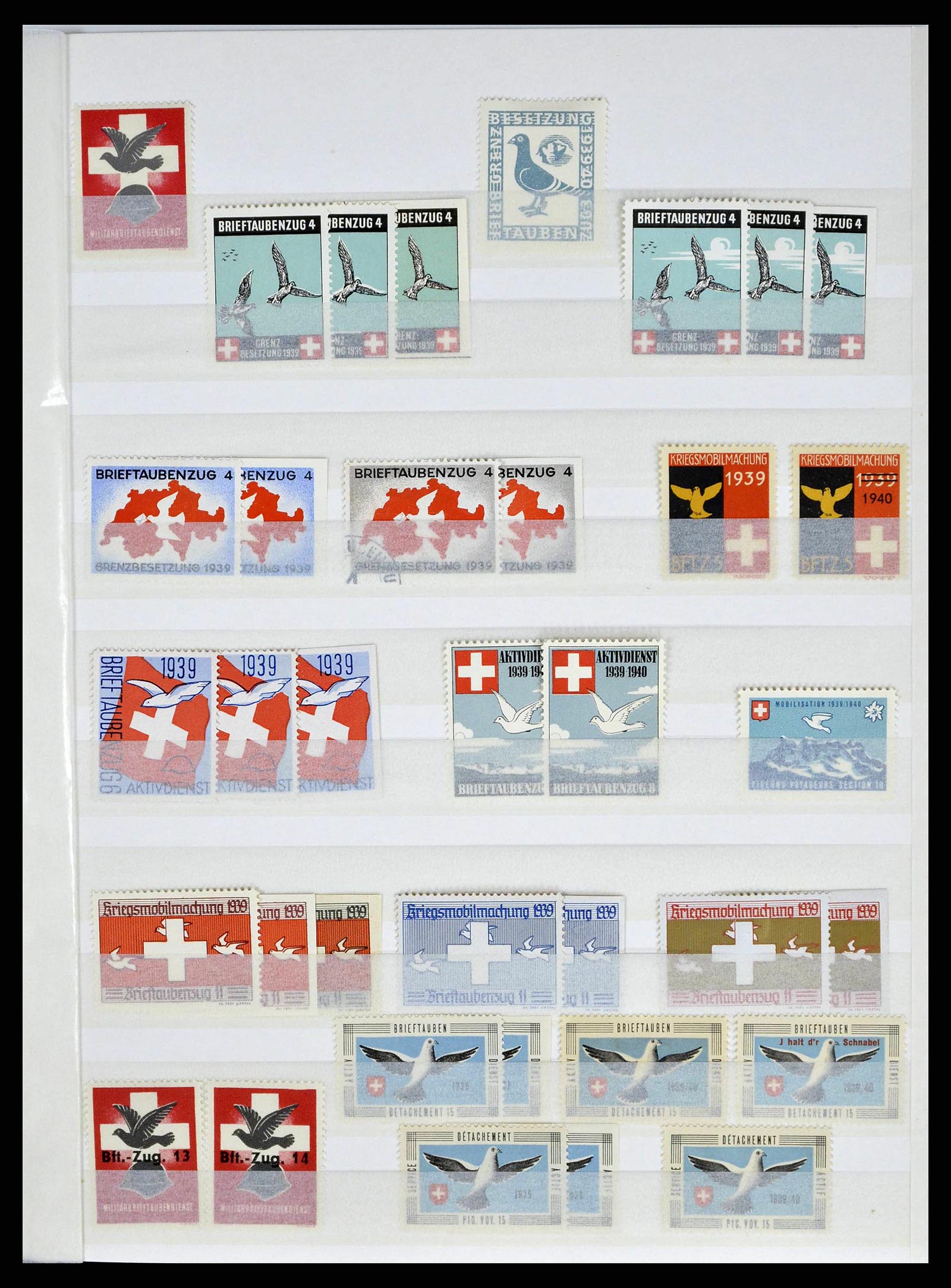 38695 0025 - Postzegelverzameling 38695 Zwitserland soldatenzegels 1914-1945.