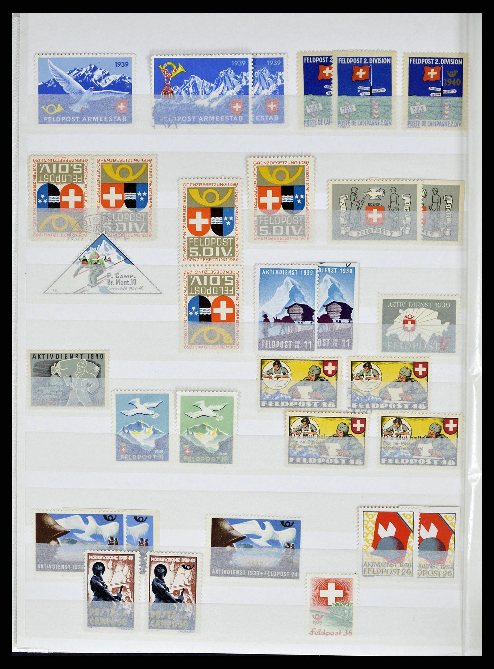 38695 0026 - Postzegelverzameling 38695 Zwitserland soldatenzegels 1914-1945.
