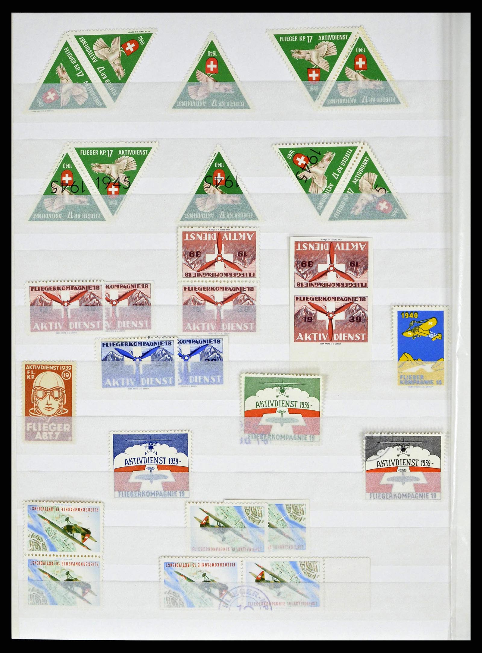 38695 0030 - Postzegelverzameling 38695 Zwitserland soldatenzegels 1914-1945.