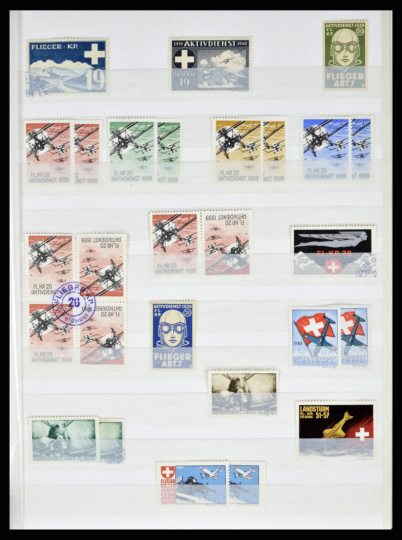 38695 0031 - Postzegelverzameling 38695 Zwitserland soldatenzegels 1914-1945.