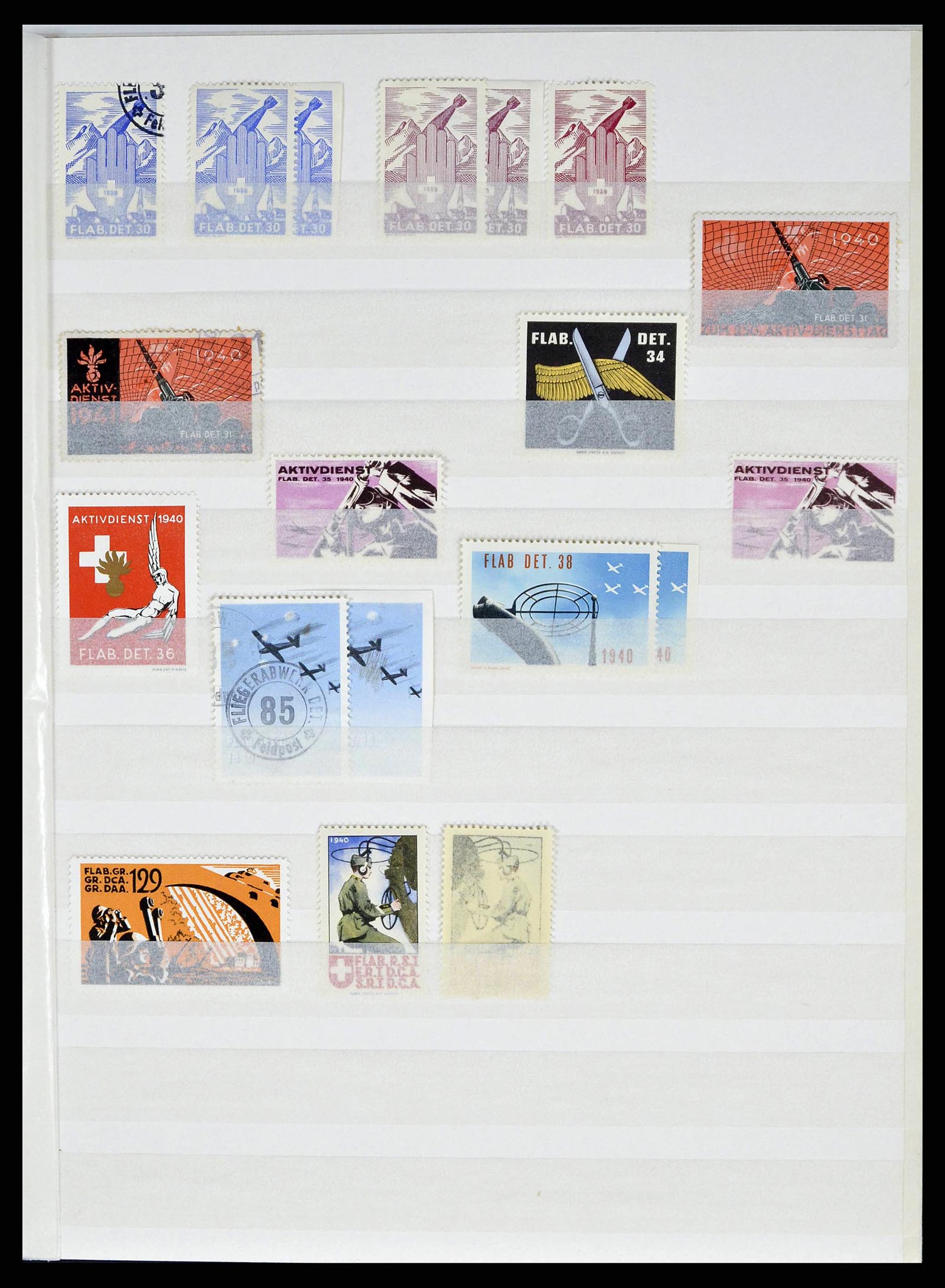 38695 0033 - Postzegelverzameling 38695 Zwitserland soldatenzegels 1914-1945.