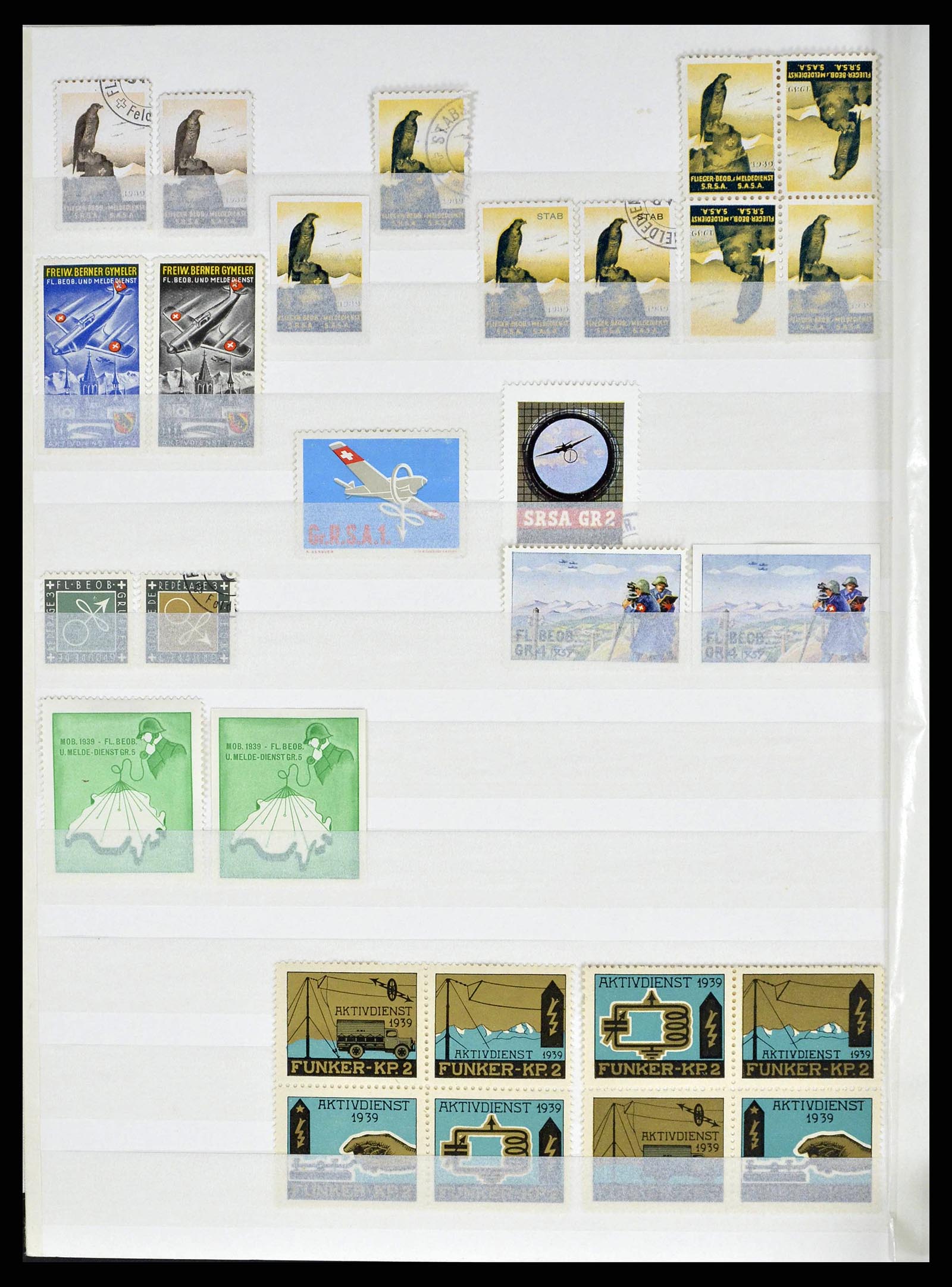 38695 0034 - Postzegelverzameling 38695 Zwitserland soldatenzegels 1914-1945.