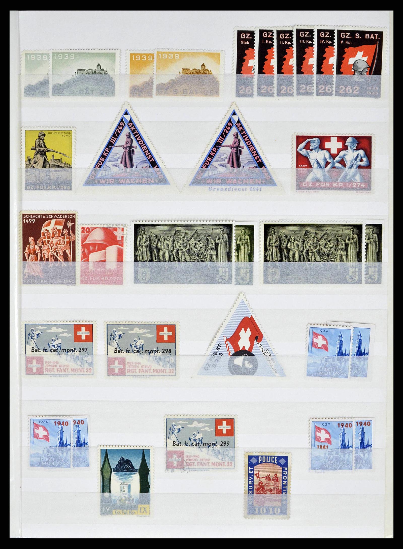 38695 0043 - Stamp collection 38695 Switzerland soldierstamps 1914-1945.