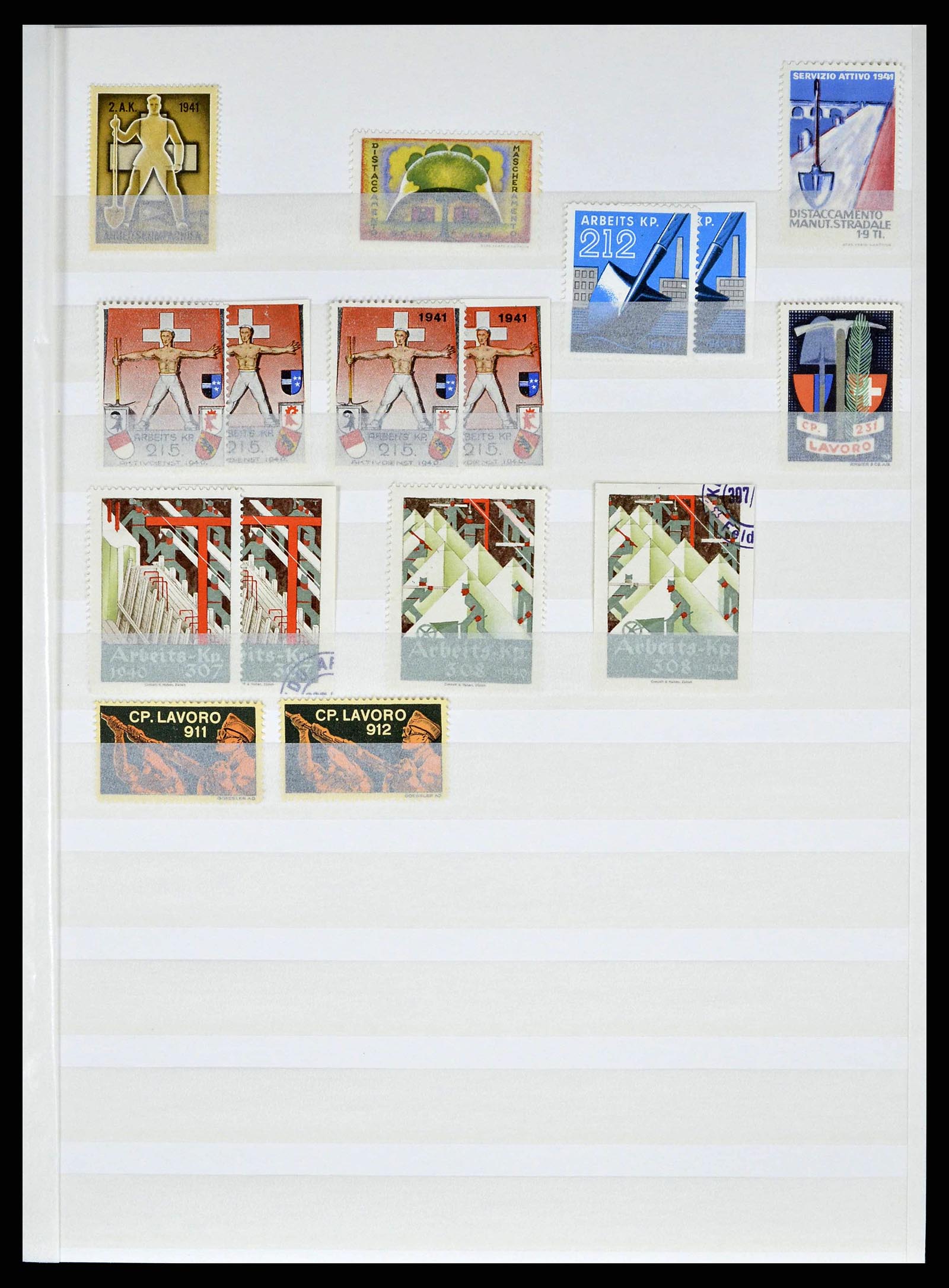 38695 0045 - Stamp collection 38695 Switzerland soldierstamps 1914-1945.