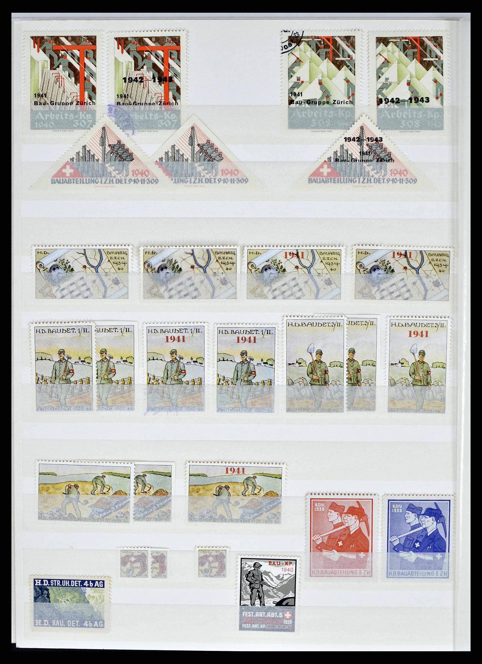 38695 0046 - Stamp collection 38695 Switzerland soldierstamps 1914-1945.